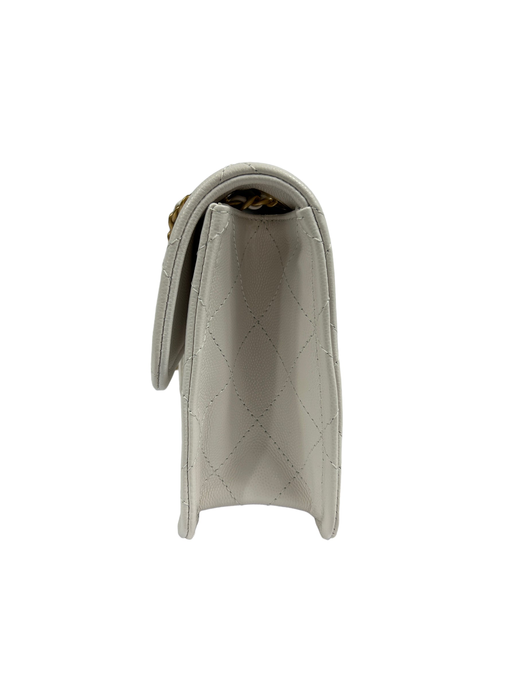 White Caviar CC Timeless Flap Bag w/AGHW