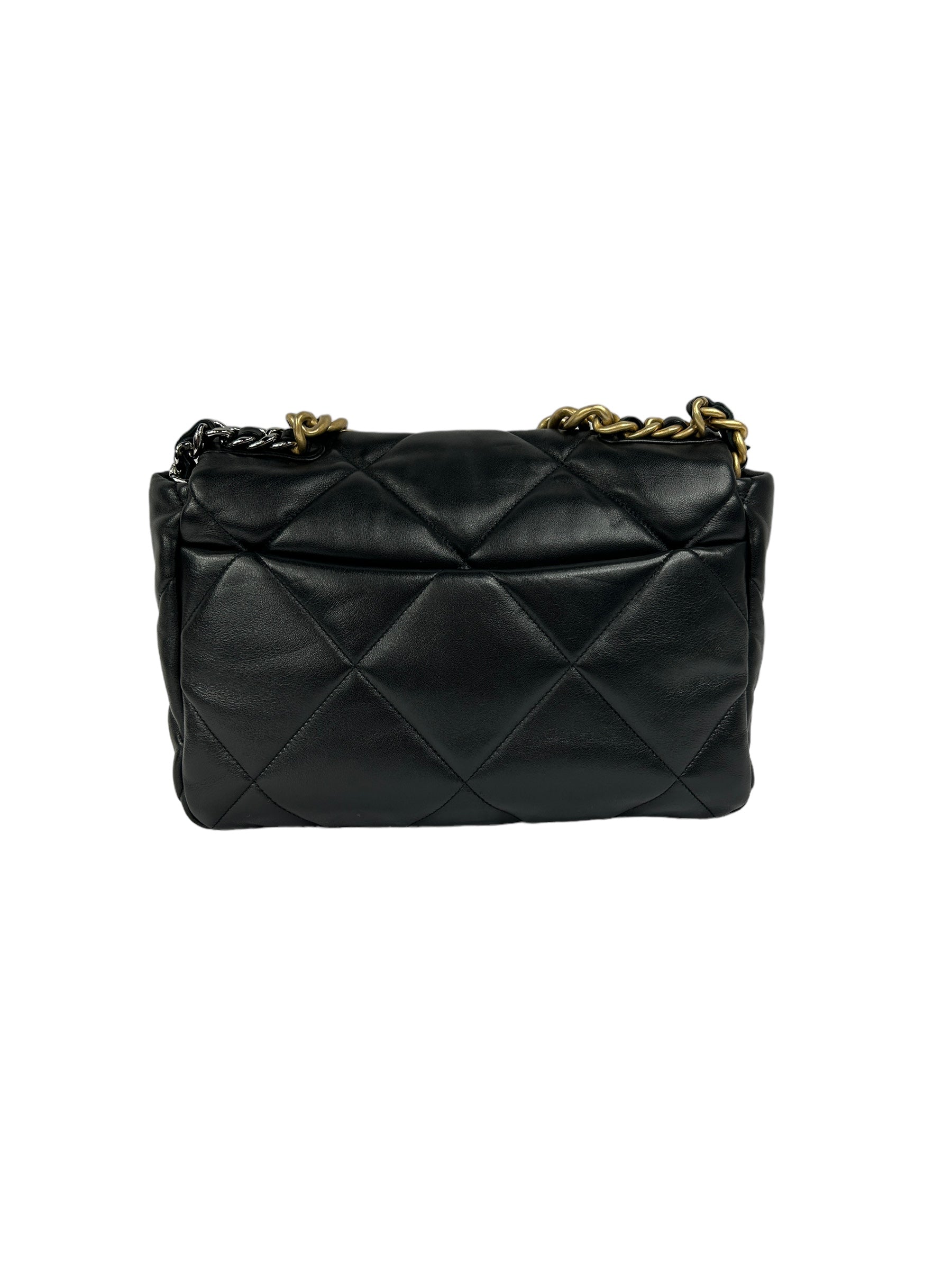 Black Lambskin Quilted Medium 19 Flap Bag w/ GHW/AGHW/SHW/RHW-ON LAYAWAY