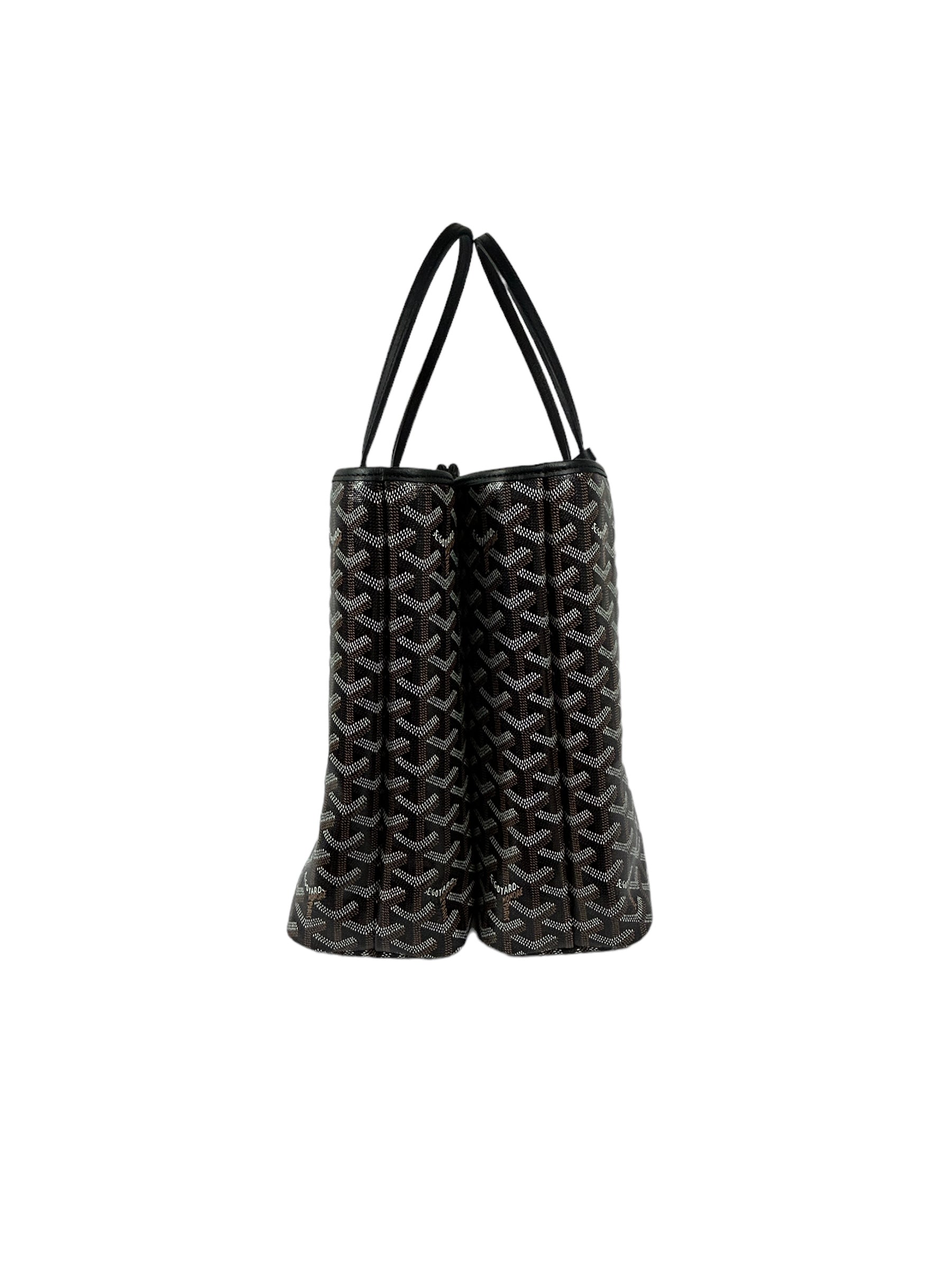 Black/Tan Goyardine Coated Canvas and Chevroches Calfskin Leather Isabelle PM Tote Bag w/SHW