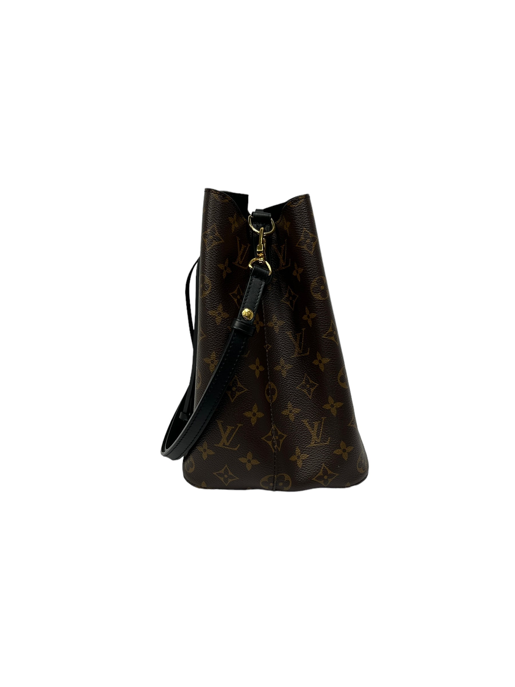 Monogram Coated Canvas Noir Neonoe MM Bucket Bag w/GHW