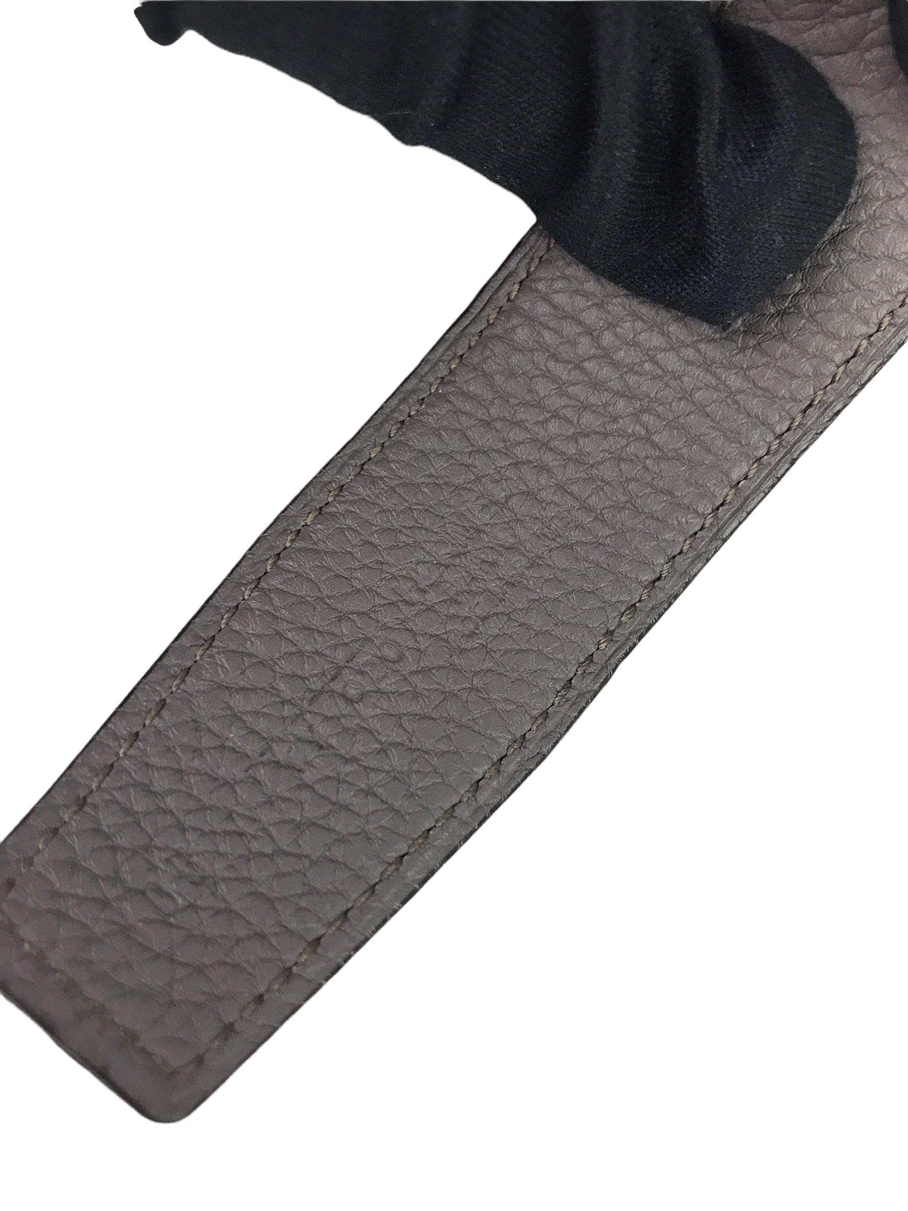 Black Box Calf/Etain Togo Leather H Belt W/PHW