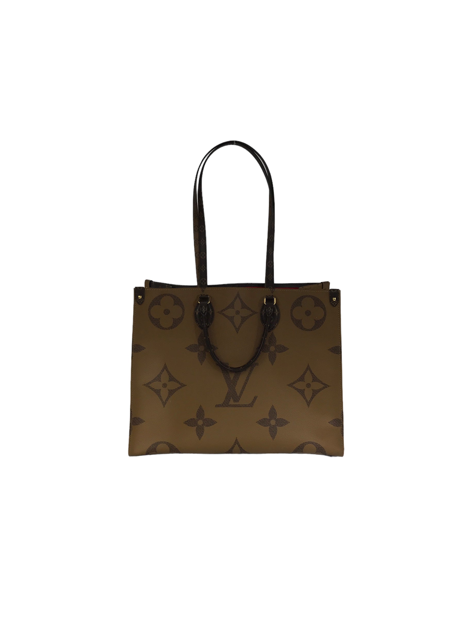 Brown Monogram Reverse Canvas OnTheGo GM Tote Bag W/GHW