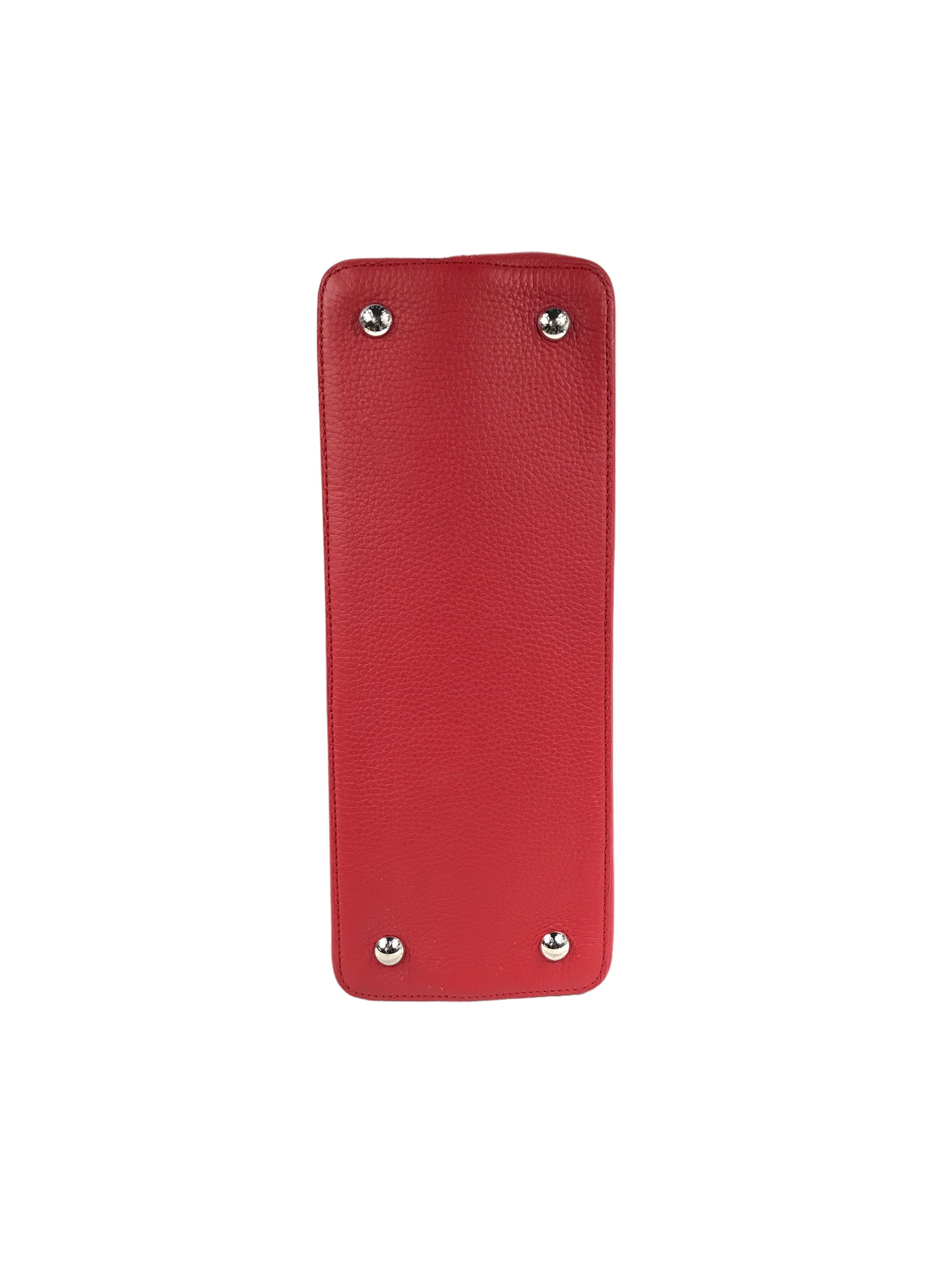 Red Grained Leather Capucines MM W/Python Handle