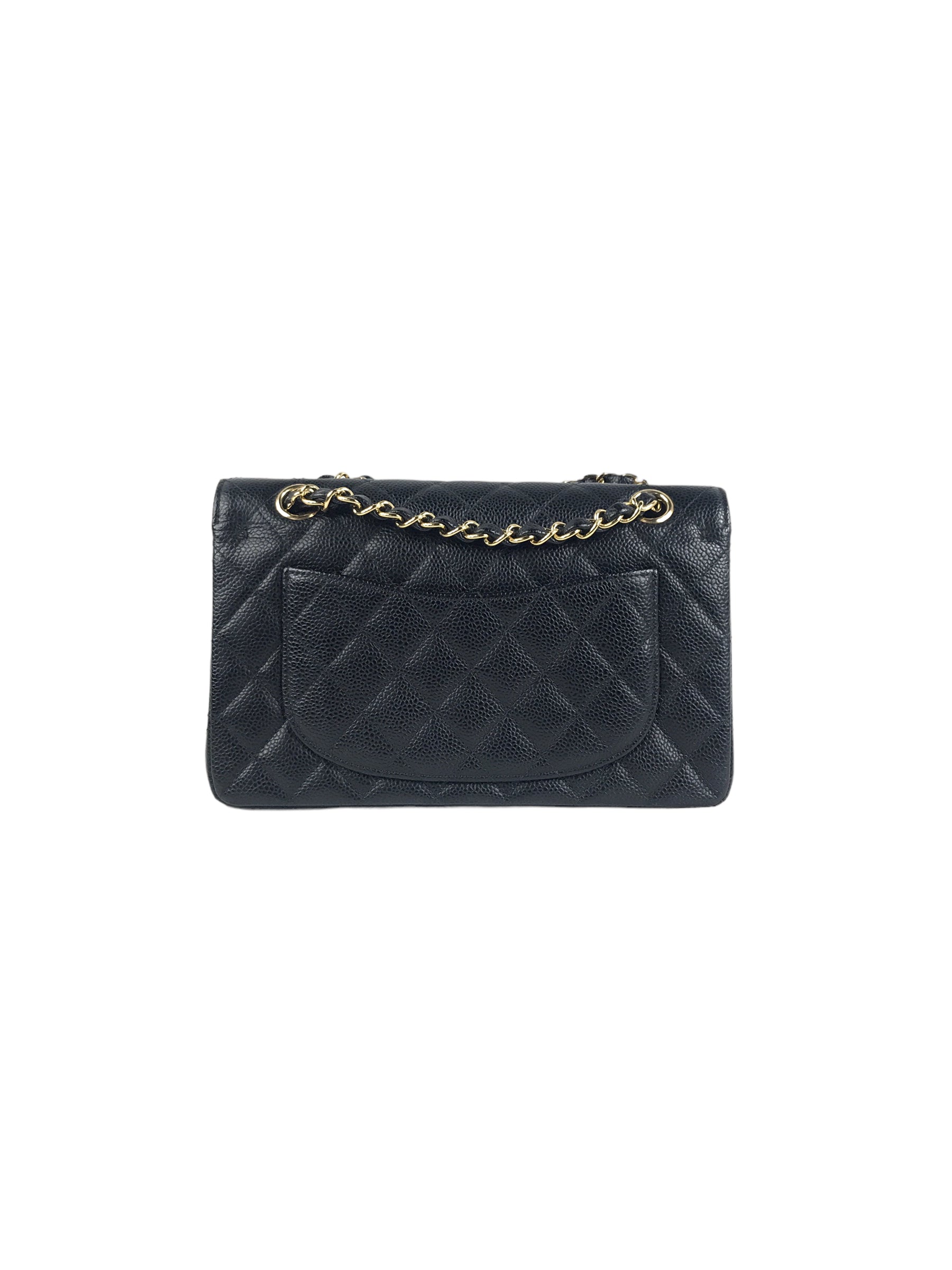 Black Caviar Small Double Flap Classic w/GHW