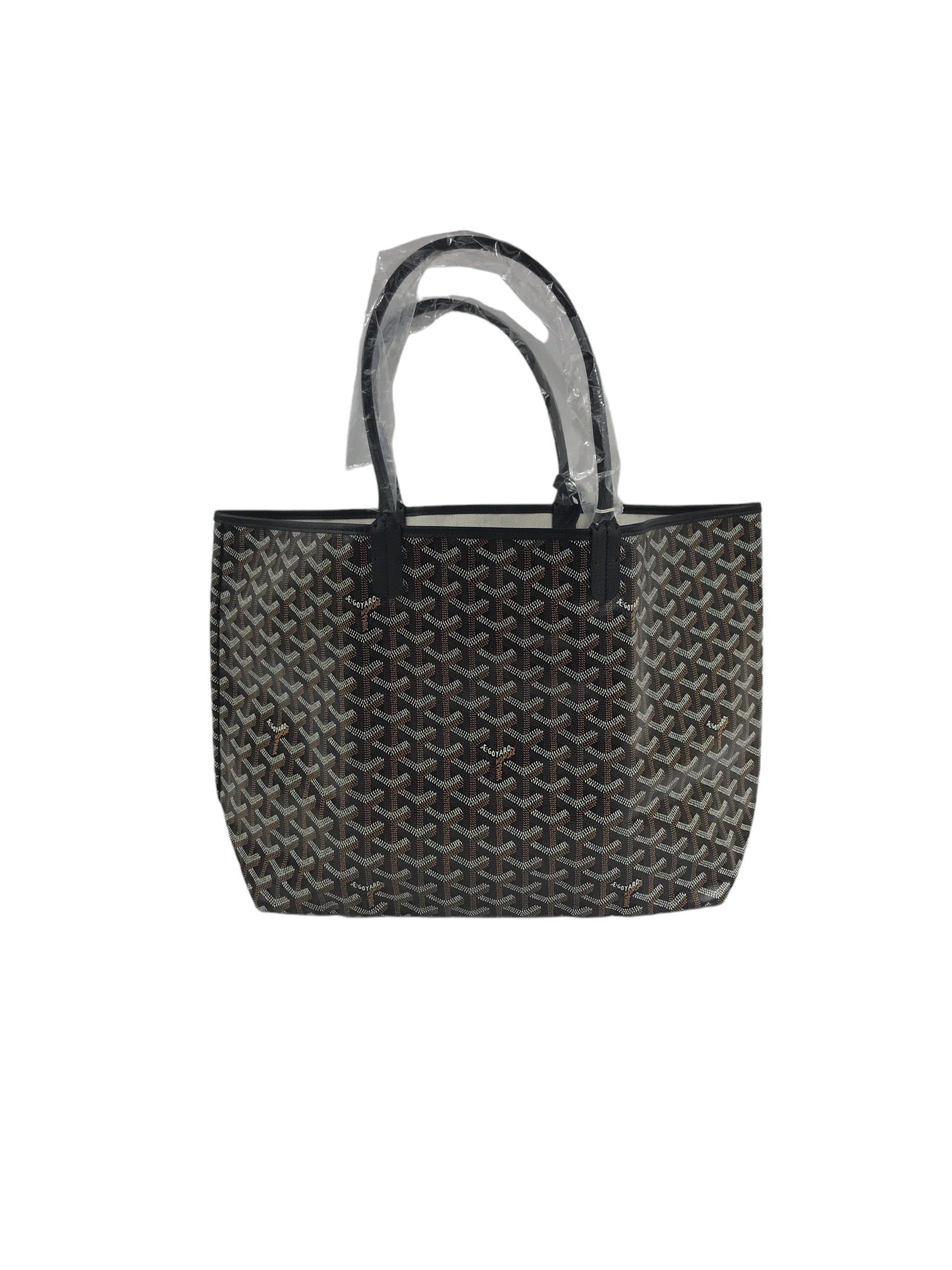 Black St. Louis Coated Canvas PM Shopping Tote