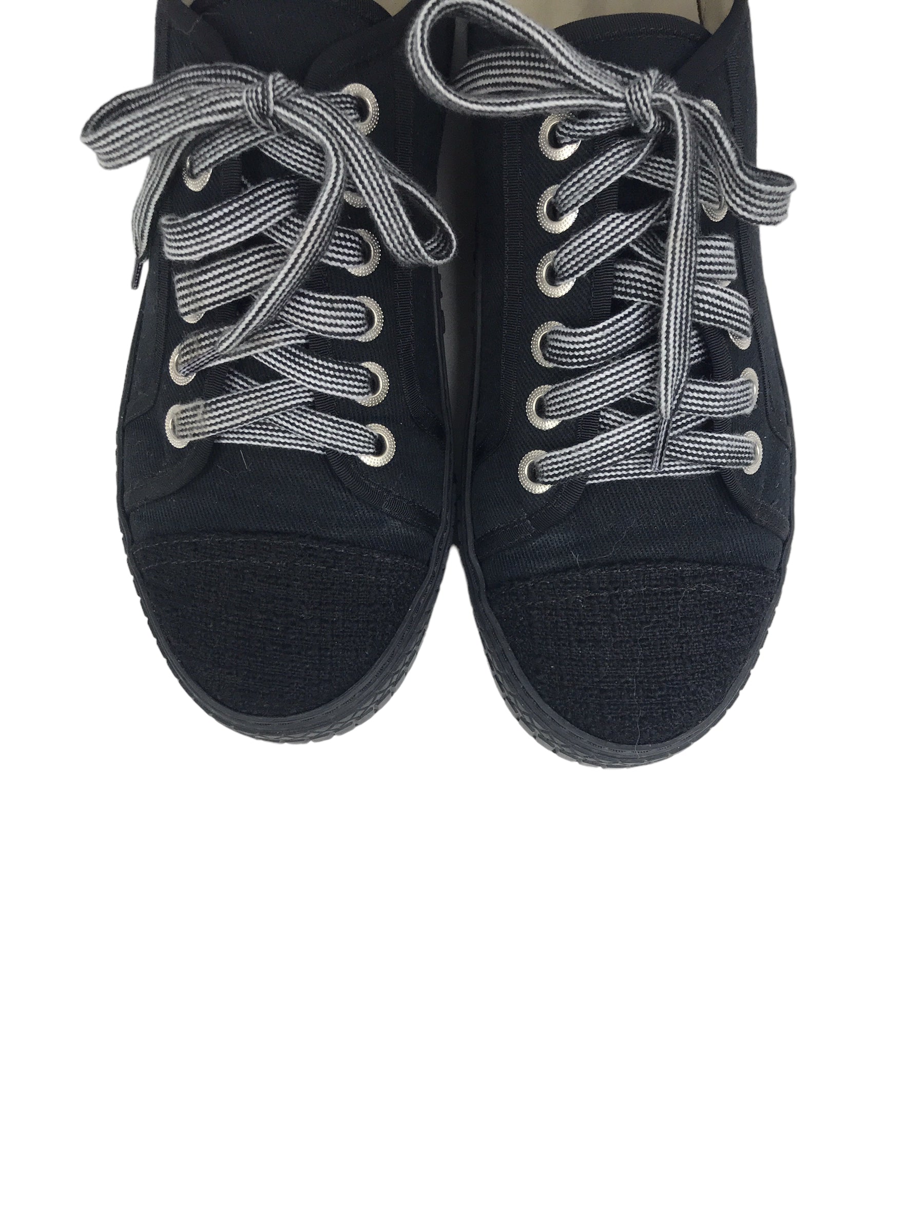 Black Tweed/Cotton Low Sneaker