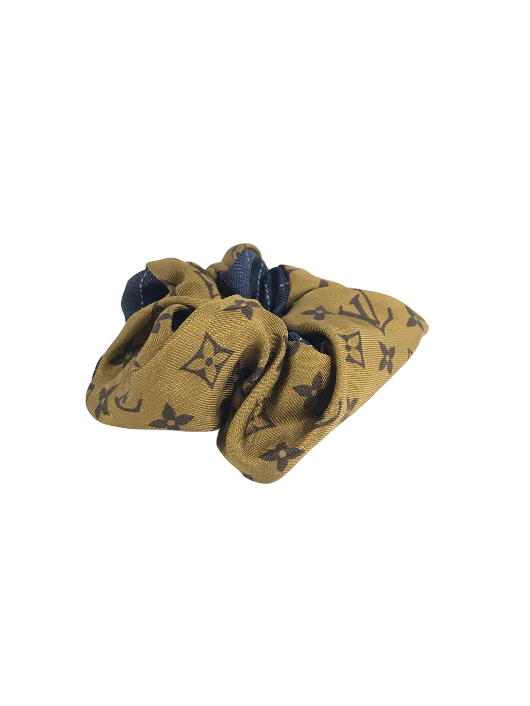 Monogram /Denim Pattern Silk Scrunchie