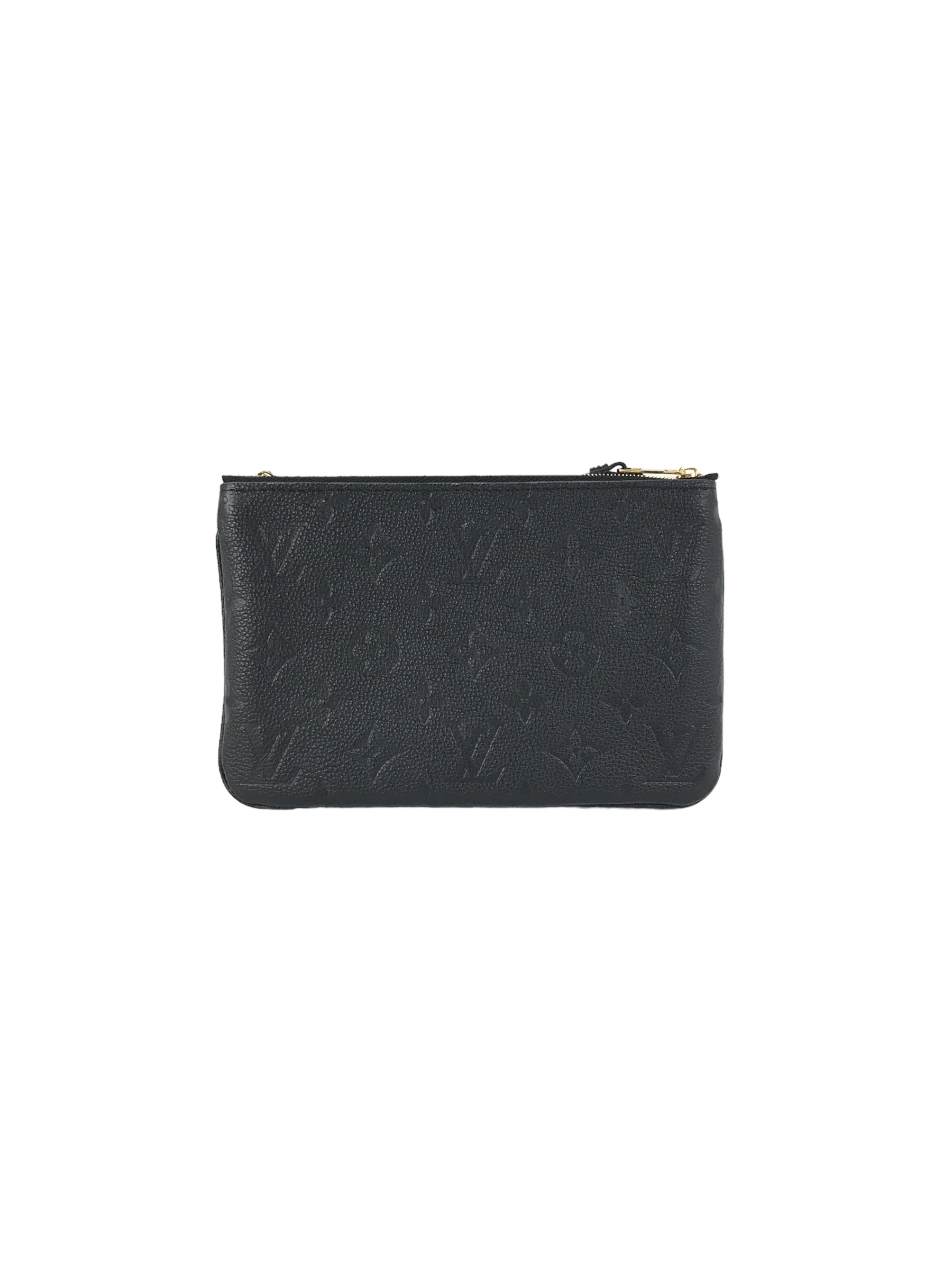 Black Monogram Empriente Leather Double Zip Pochette W/GHW