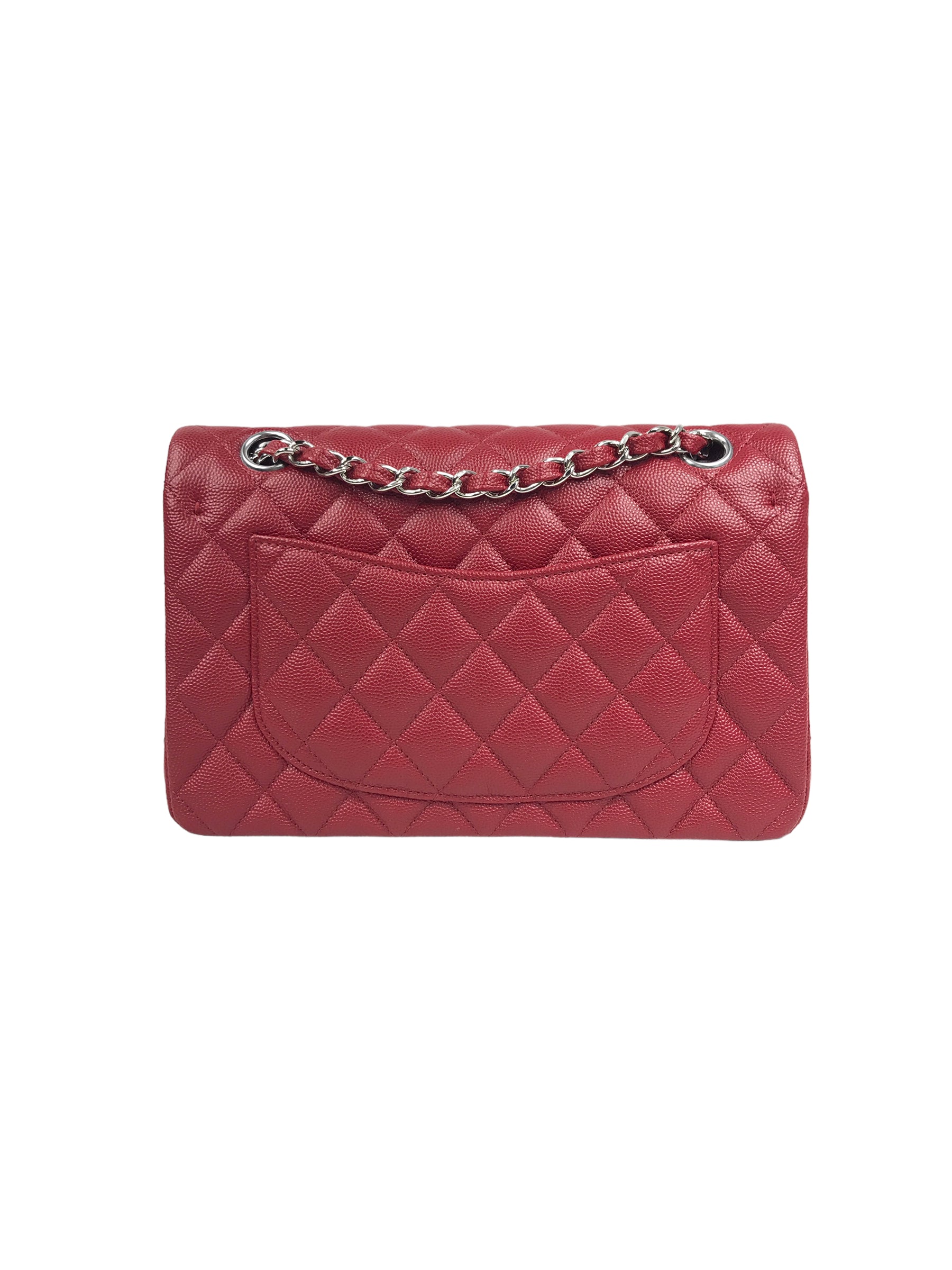 17B Red Caviar Quilted Double Flap Small W/SHW