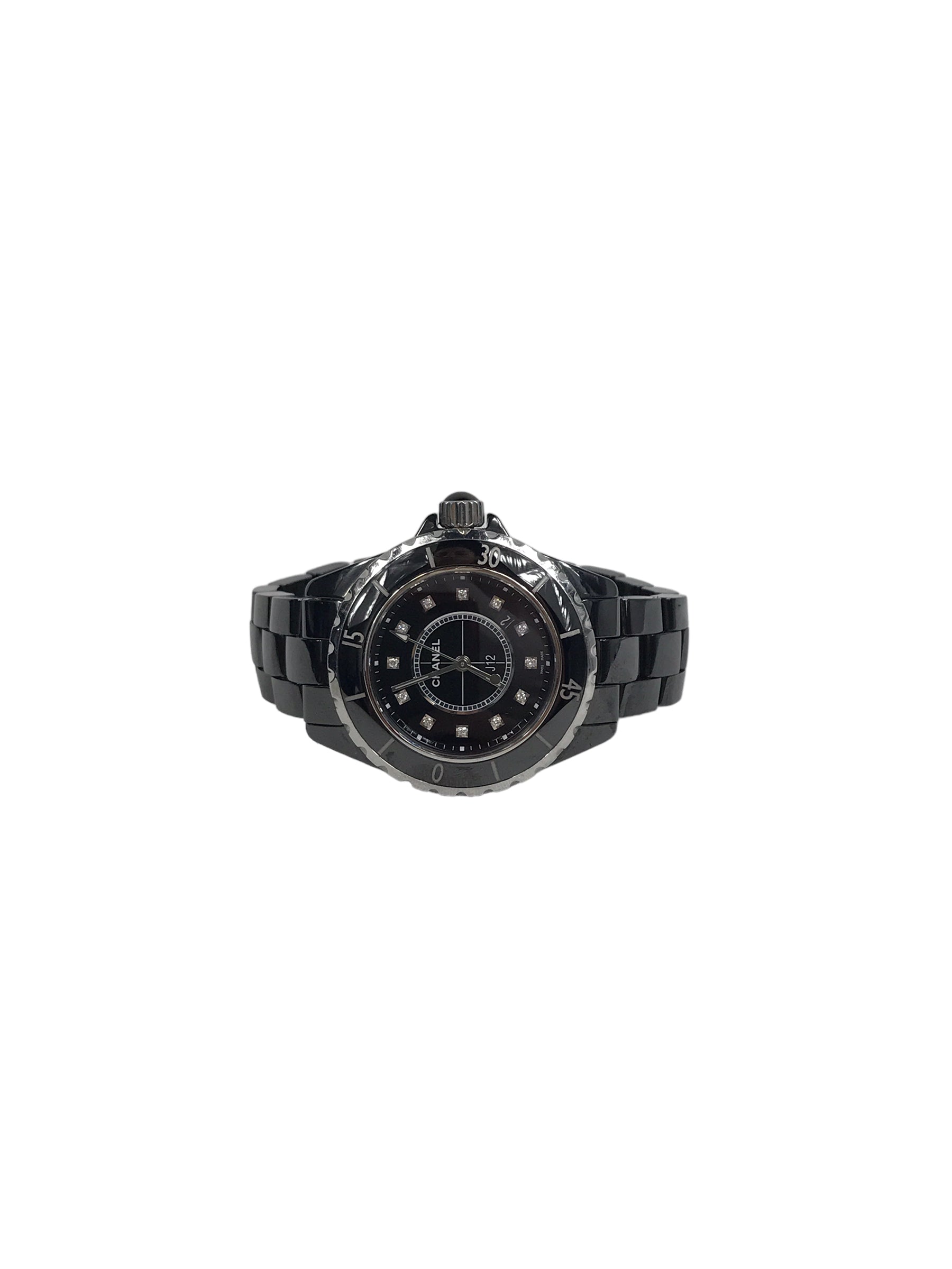 J12 Black Ceramic 33mm w/accent Diamond Watch