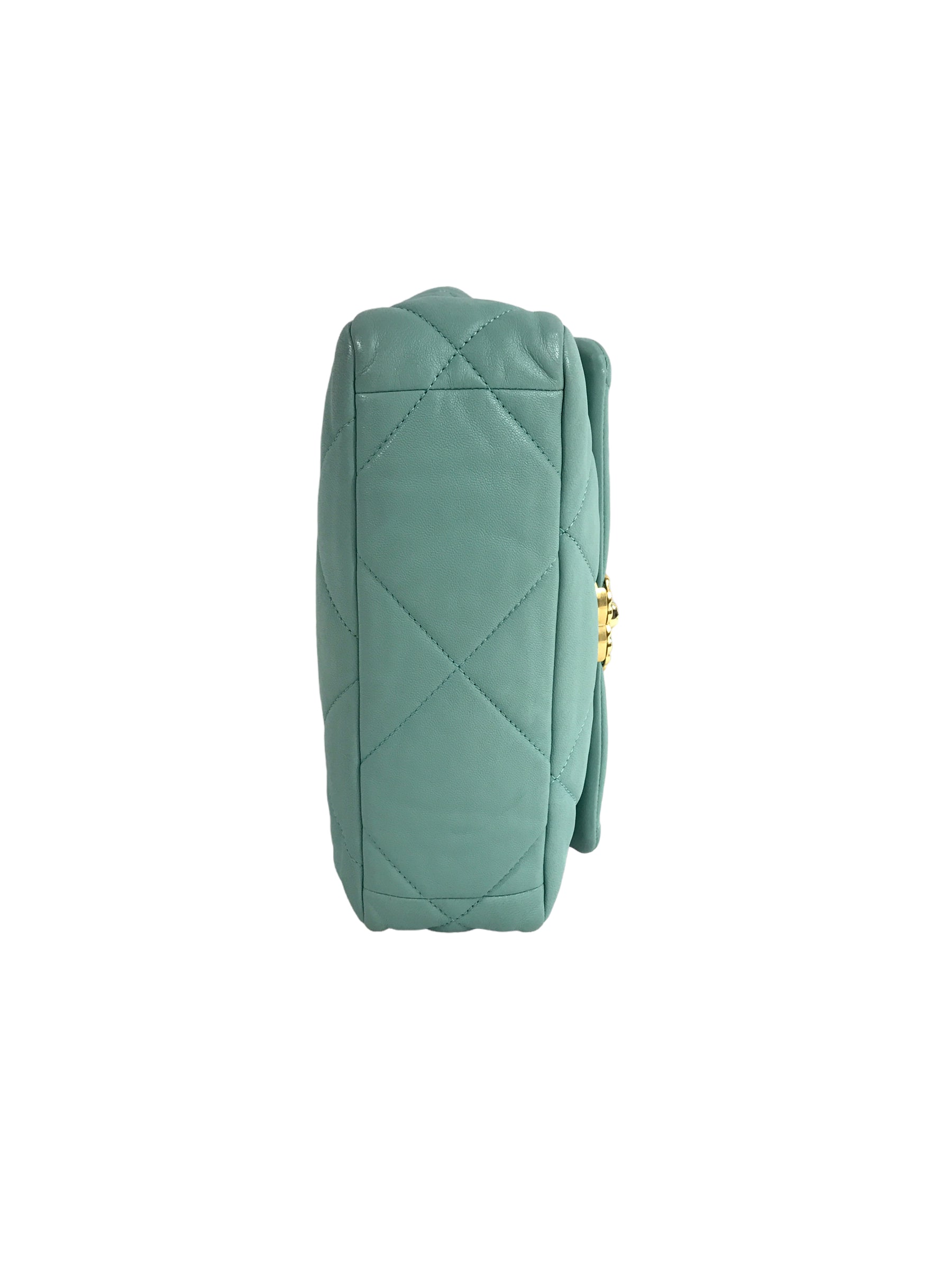 Tiffany Blue Lambskin Small 19 Flap Bag W/SHW/AGHW/RHW
