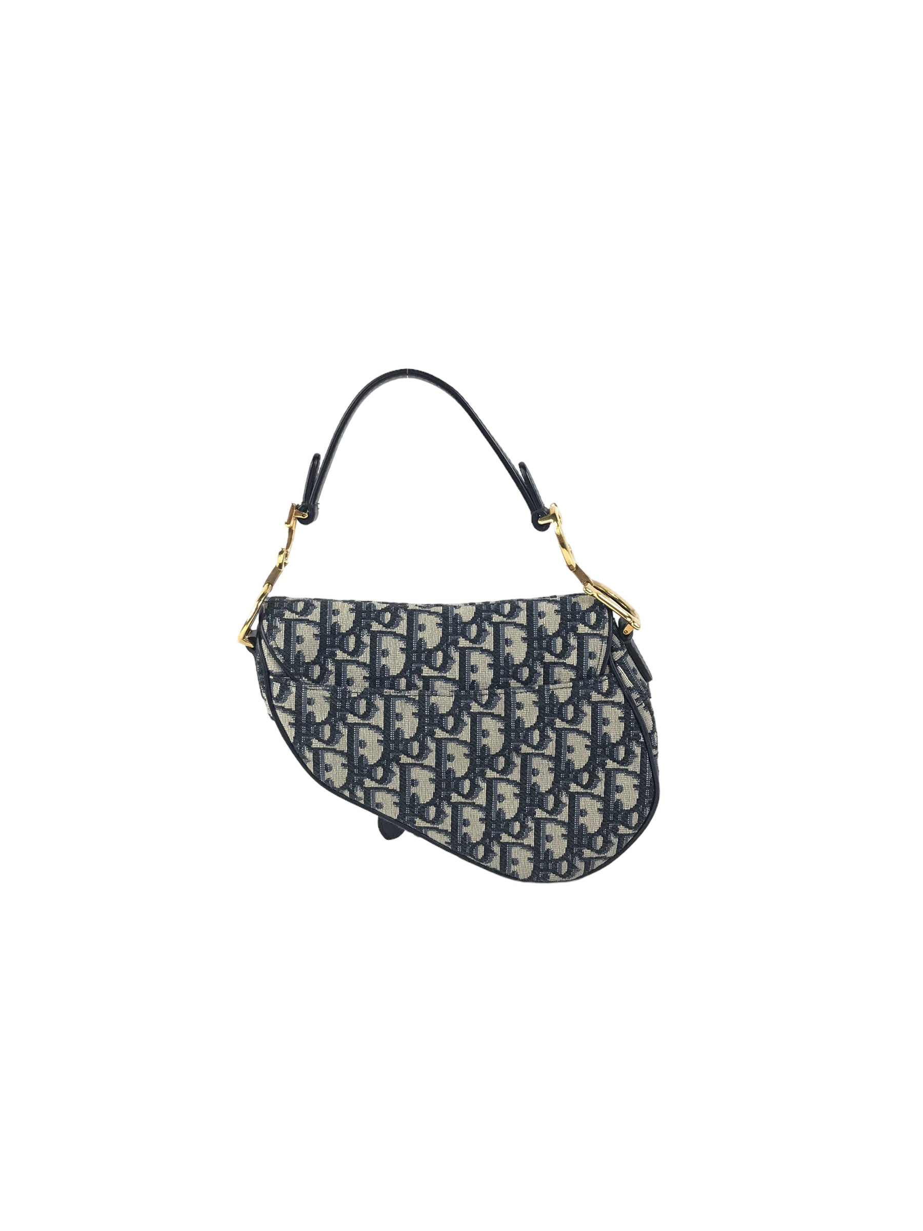 Oblique Jacquard Mini Saddle Bag w/GHW