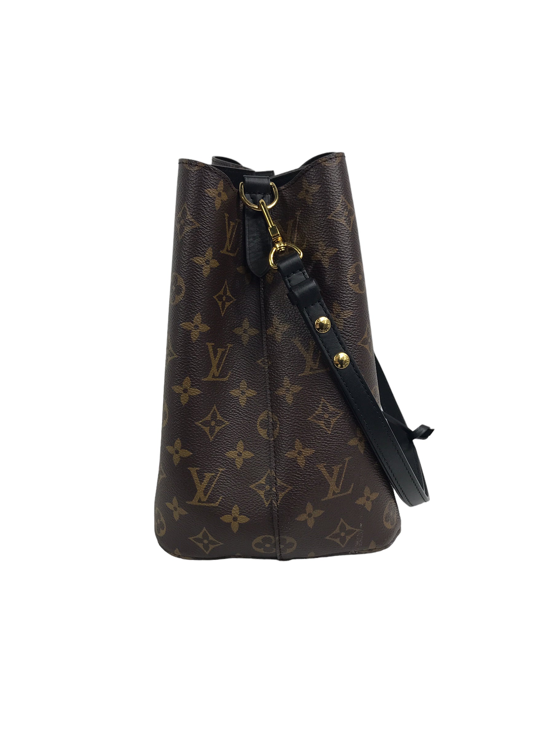 Monogram Coated Canvas Noir NeoNoe MM Bucket Bag w/GHW