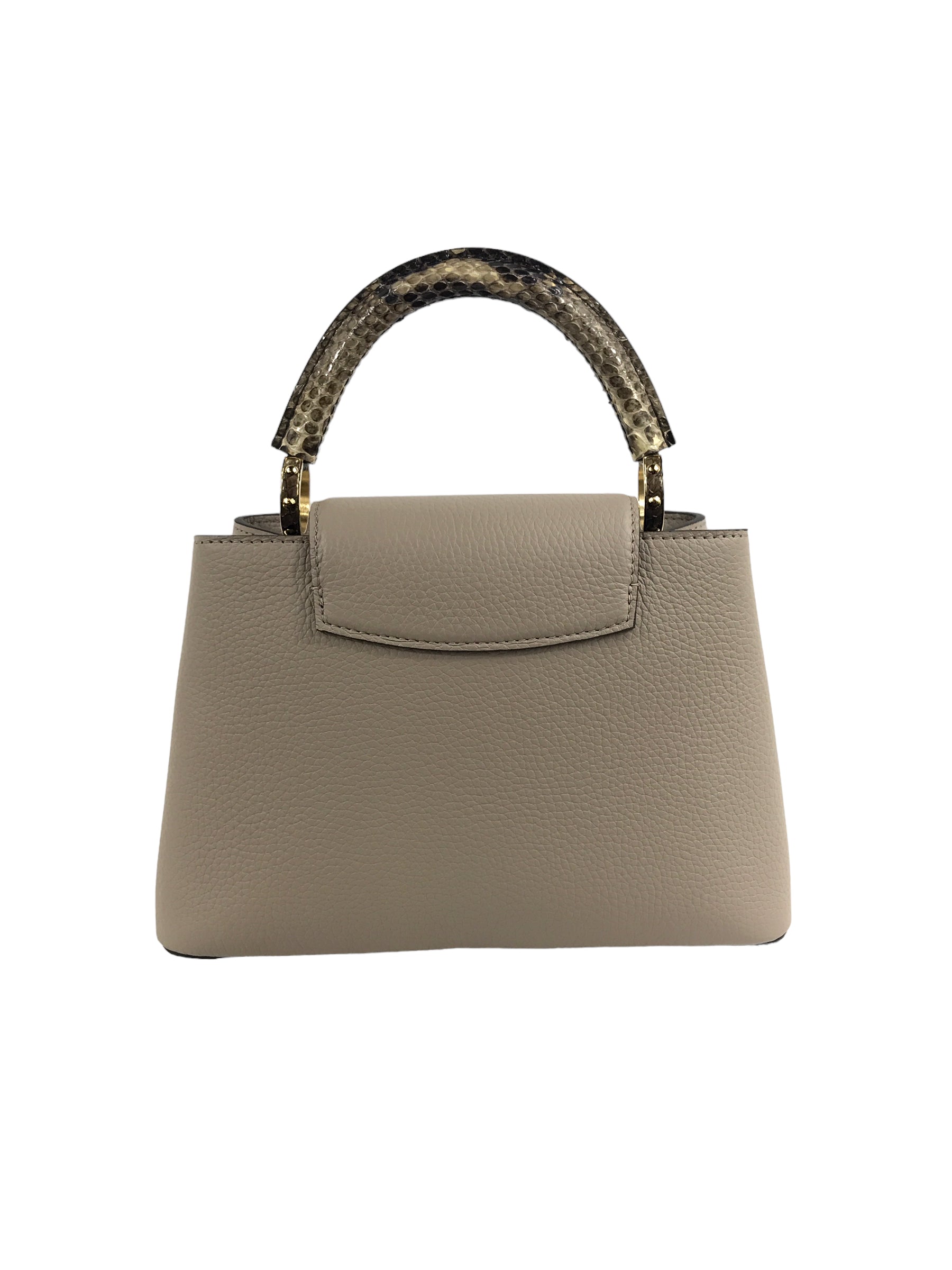 Nude Taurillon Leather Capucines BB Bag w/Python Handle and GHW- ON LAYAWAY