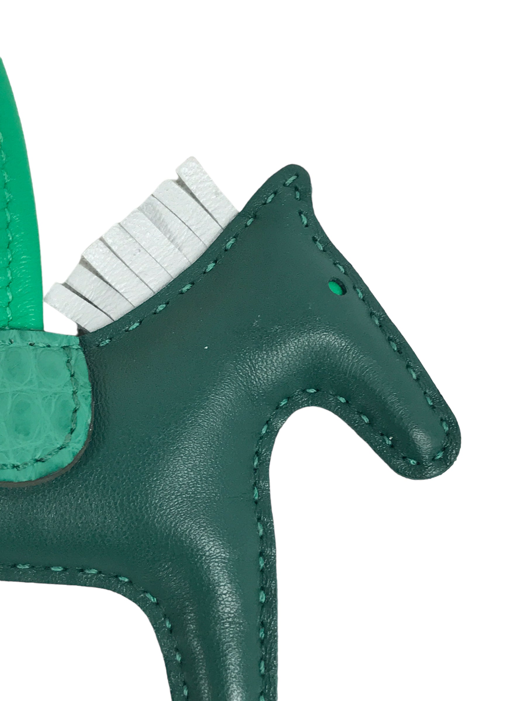 Cactus Green/Malachite/Brule Lambskin & Alligator Mississippiensis Rodeo PM Charm