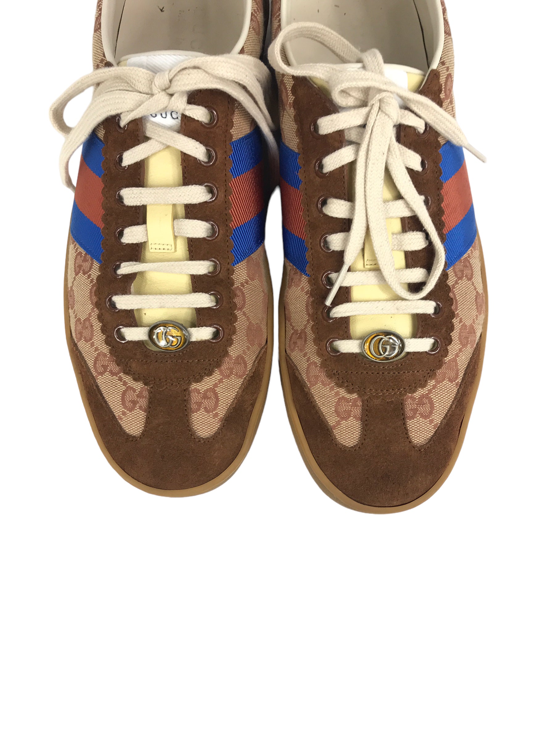 Brown Suede/Brown Monogram Web Men's G74 Sneakers