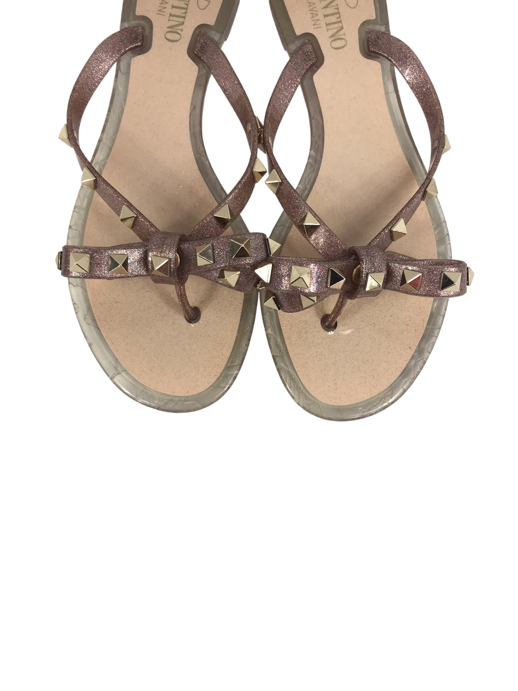Sparkle Jelly Bow Rockstud Thongs W/GHW