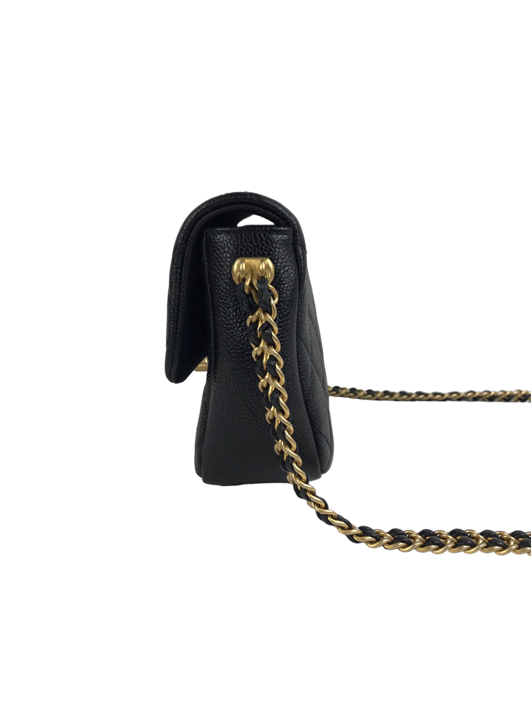 Black Caviar Quilted Mini Medallion Single Flap w/AGHW- ON LAYAWAY