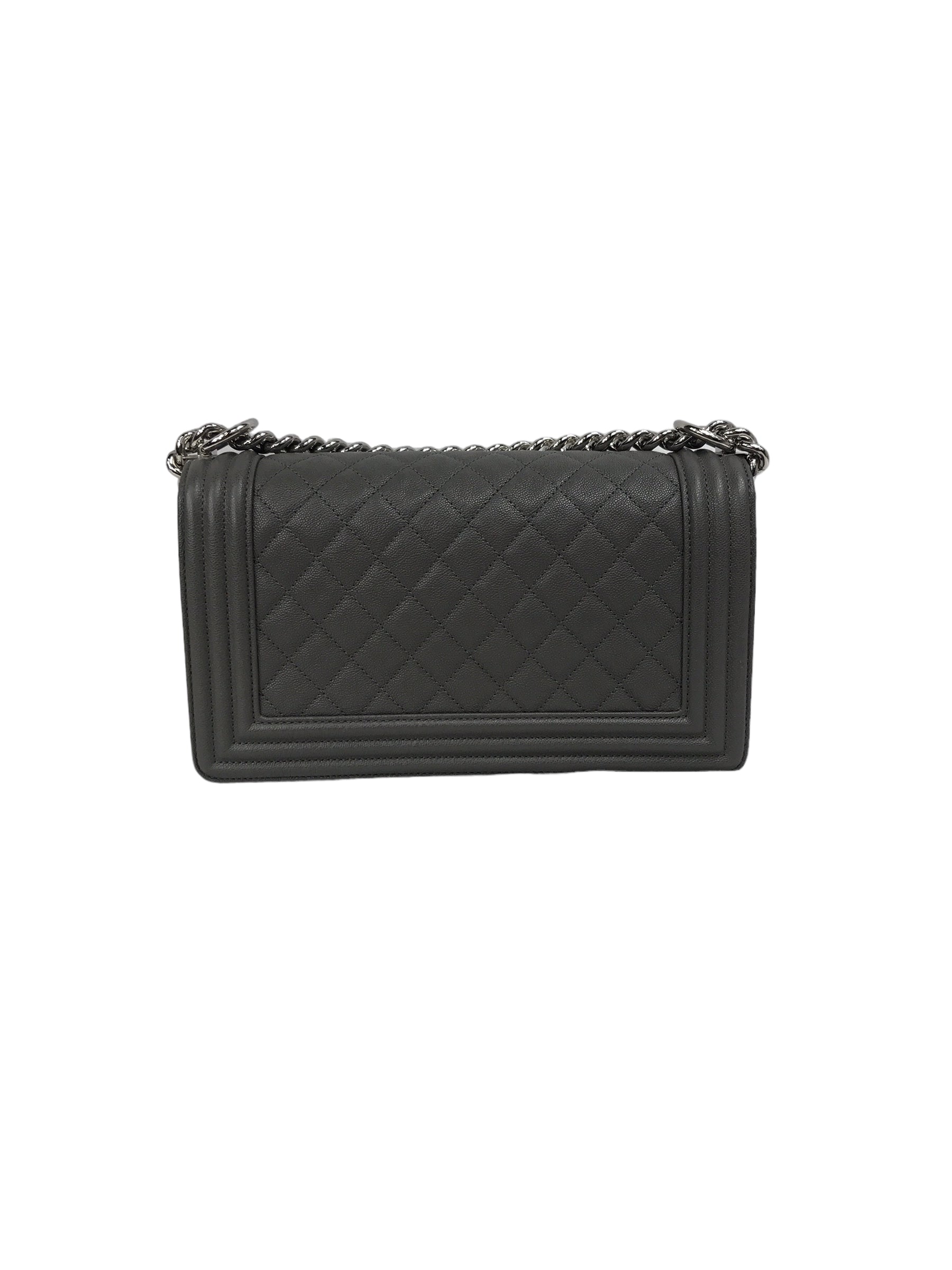 Grey Caviar Quilted Old Medium Boy Bag w/ SHW-ON LAYAWAY