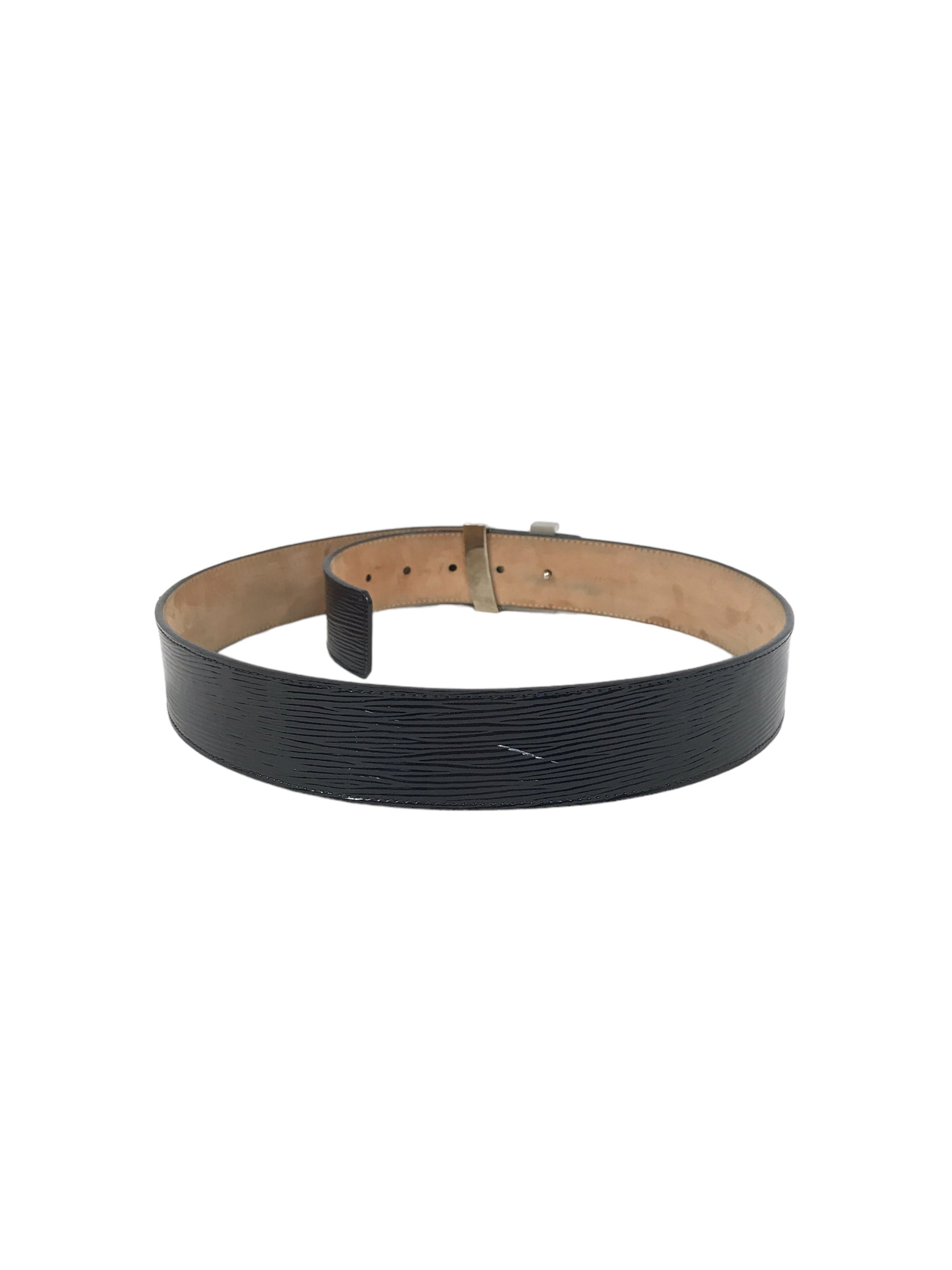 Black Epi Leather LV Belt w/SHW
