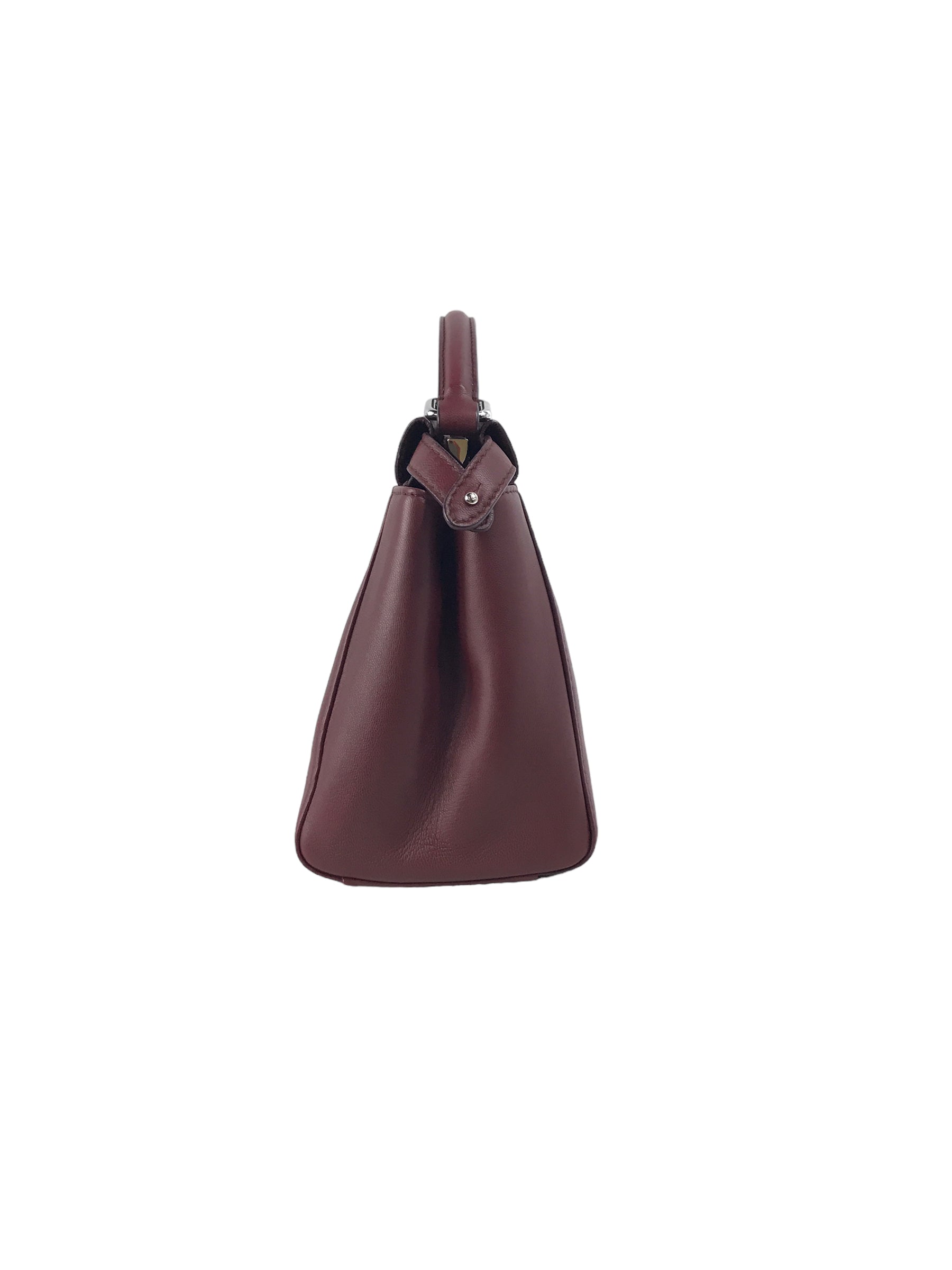 Burgundy Mini Peekaboo w/ removable monogram coated canvas peekaboo defender case w/SHW
