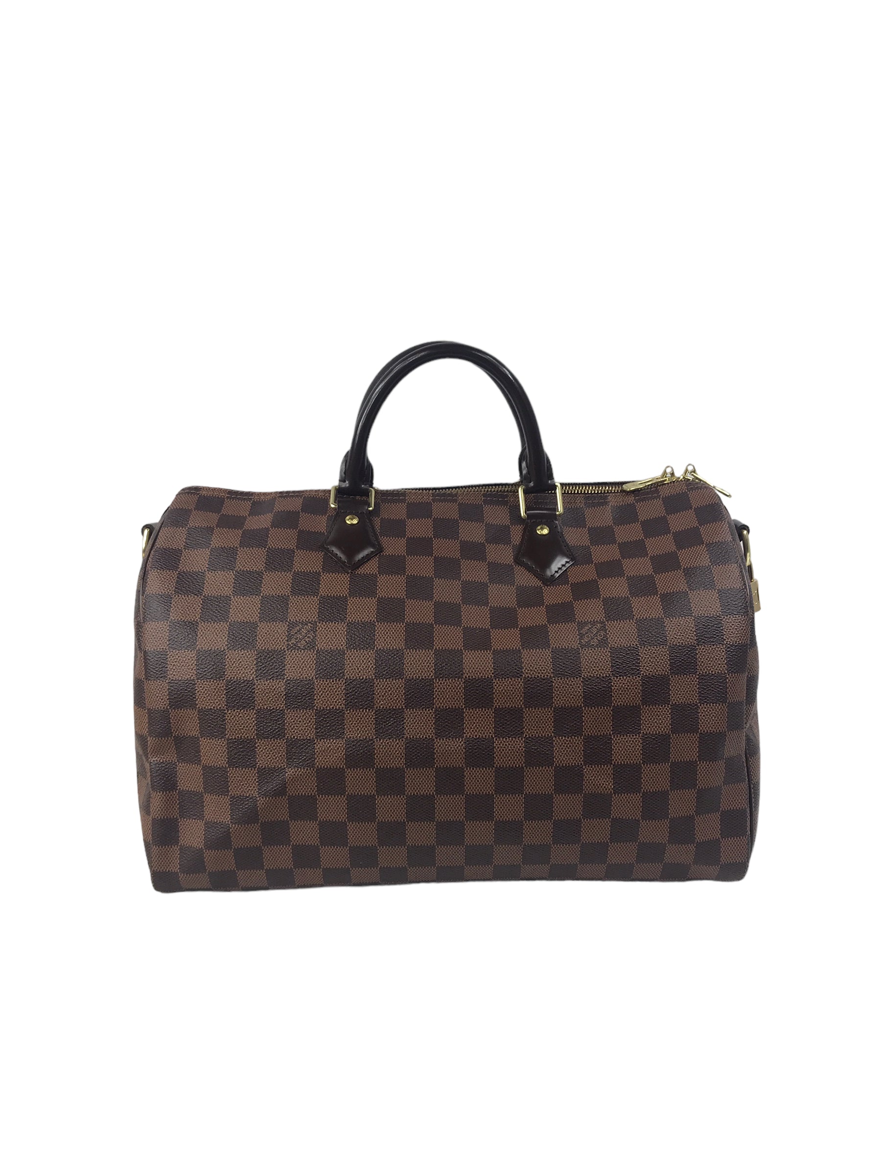 Monogram Coated Canvas Damier Ebene Speedy Bandouliere 35 w/GHW