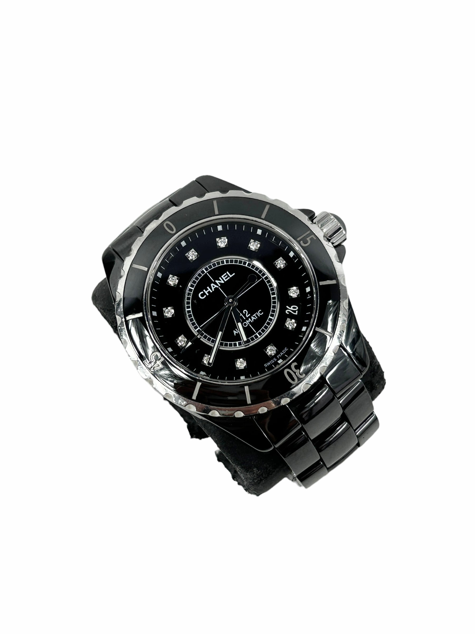 J12 Black Ceramic 38mm w/Accent Diamond Watch