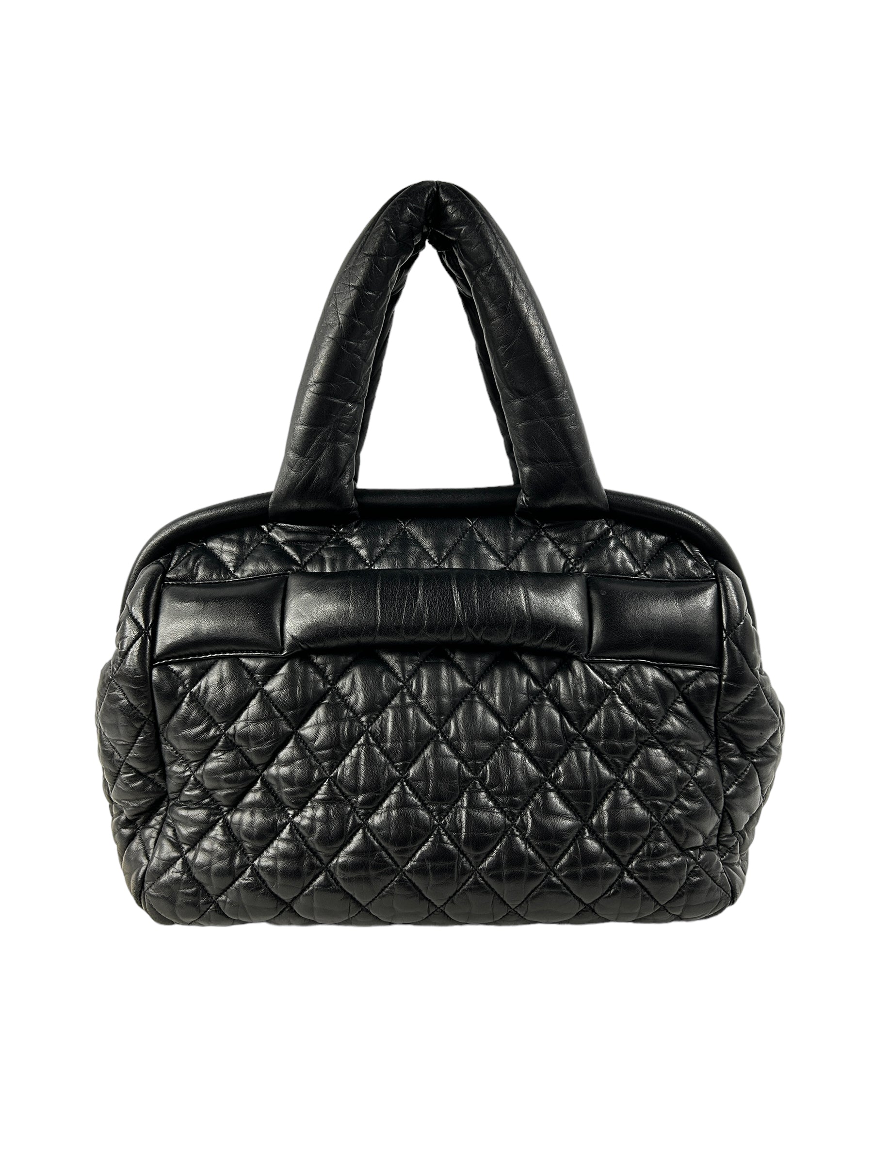 Black Quilted Lambskin Coco Cocoon Bowler Travel Bag w/SHW