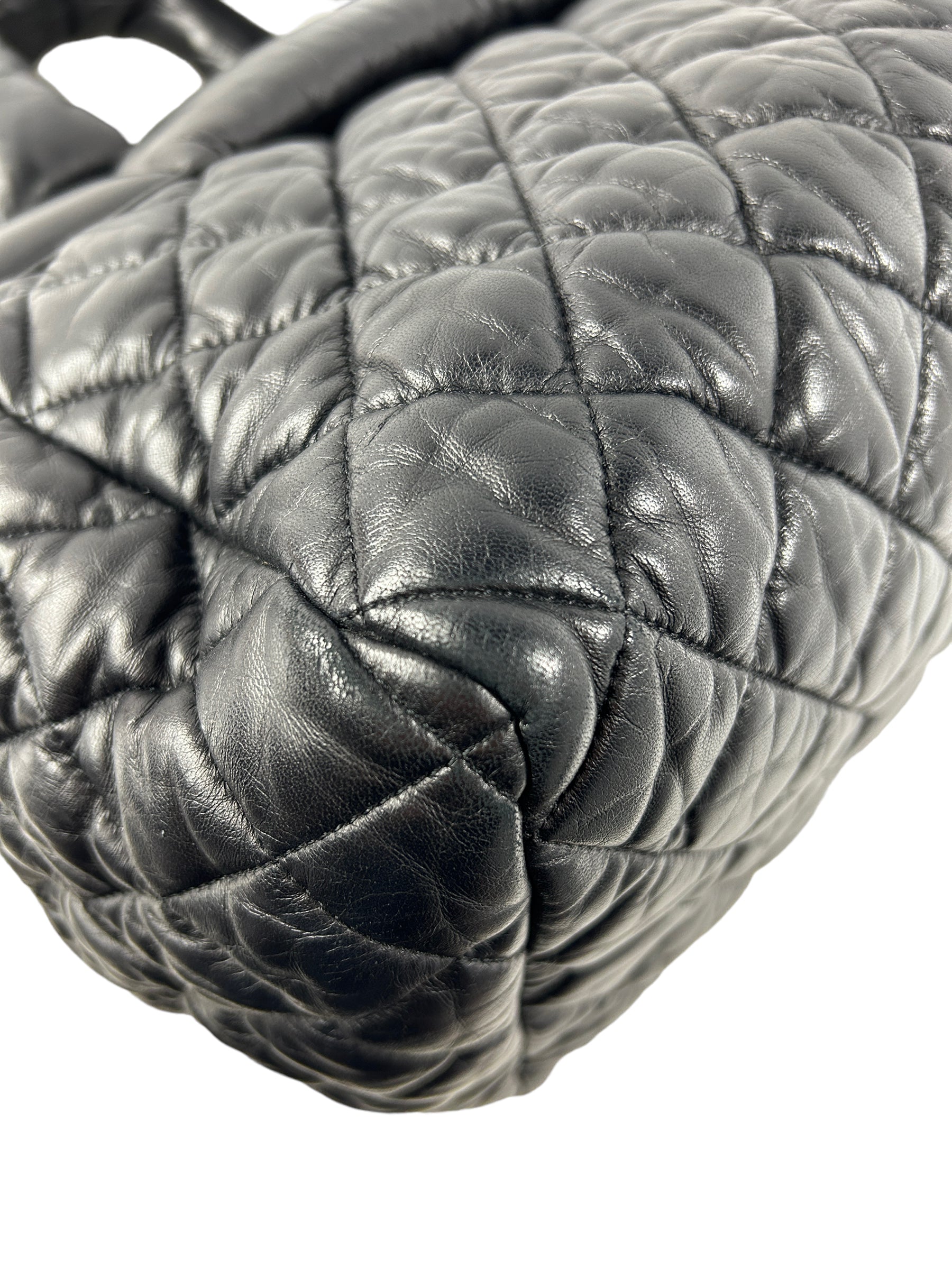 Black Quilted Lambskin Coco Cocoon Bowler Travel Bag w/SHW