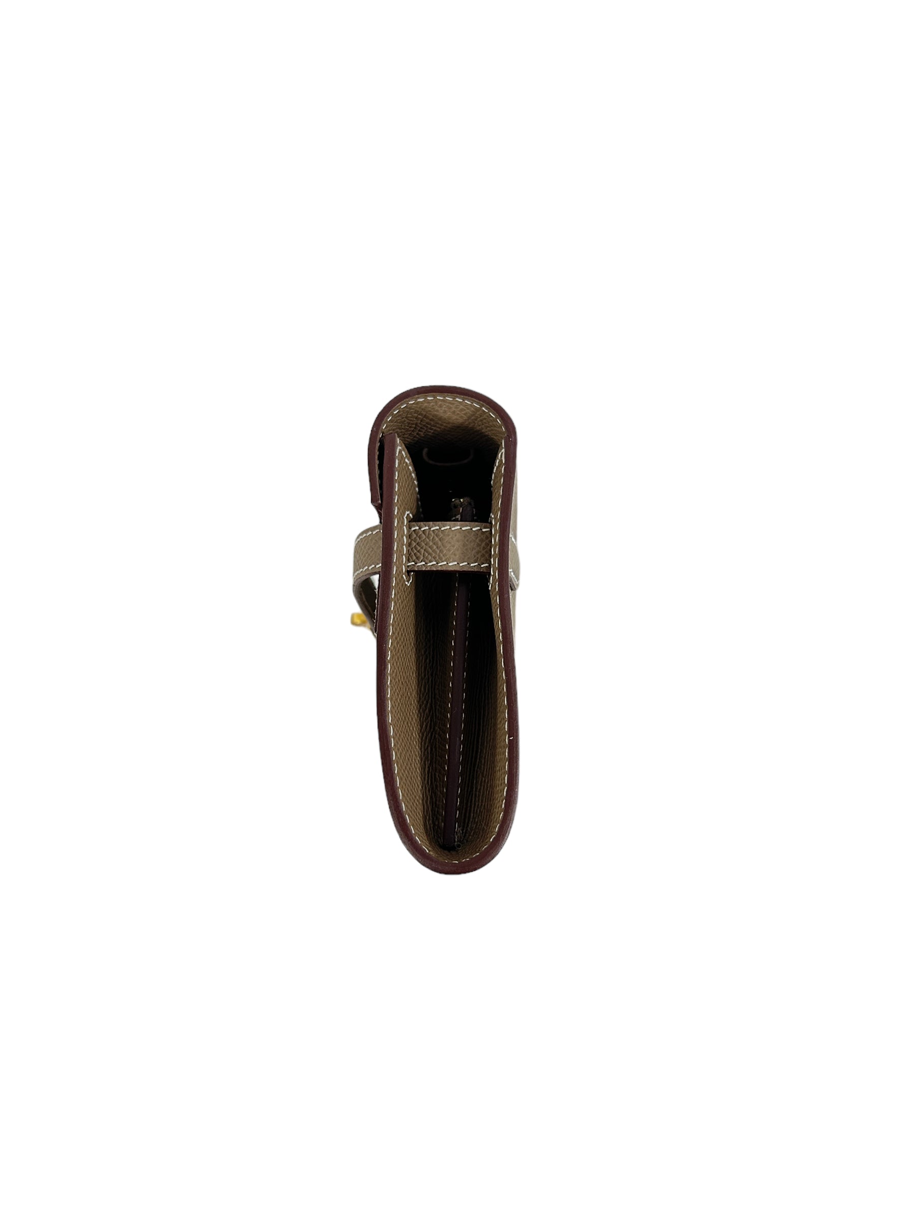 Etoupe Epsom Leather Kelly To Go Wallet w/GHW