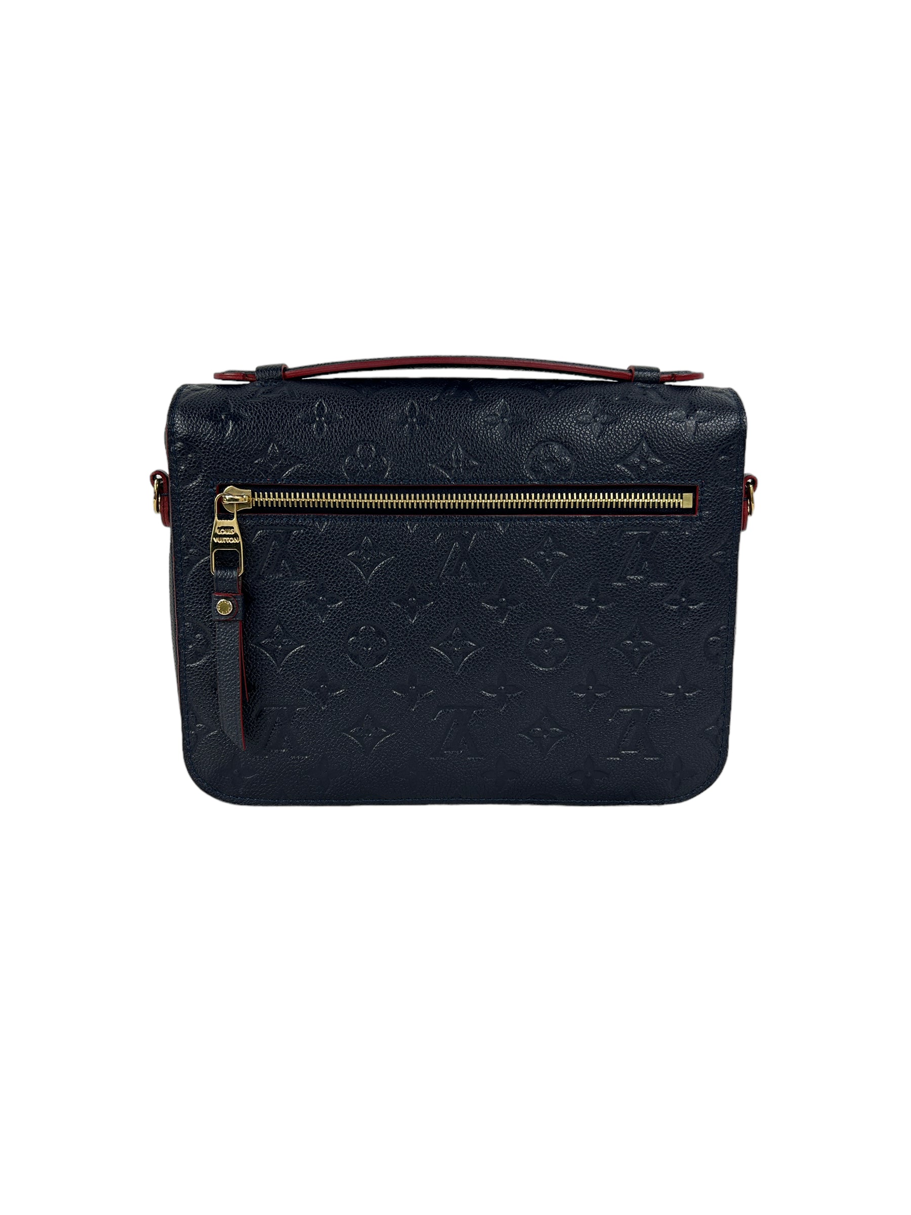 Navy/Red Empriente Leather Pochette Metis w/GHW