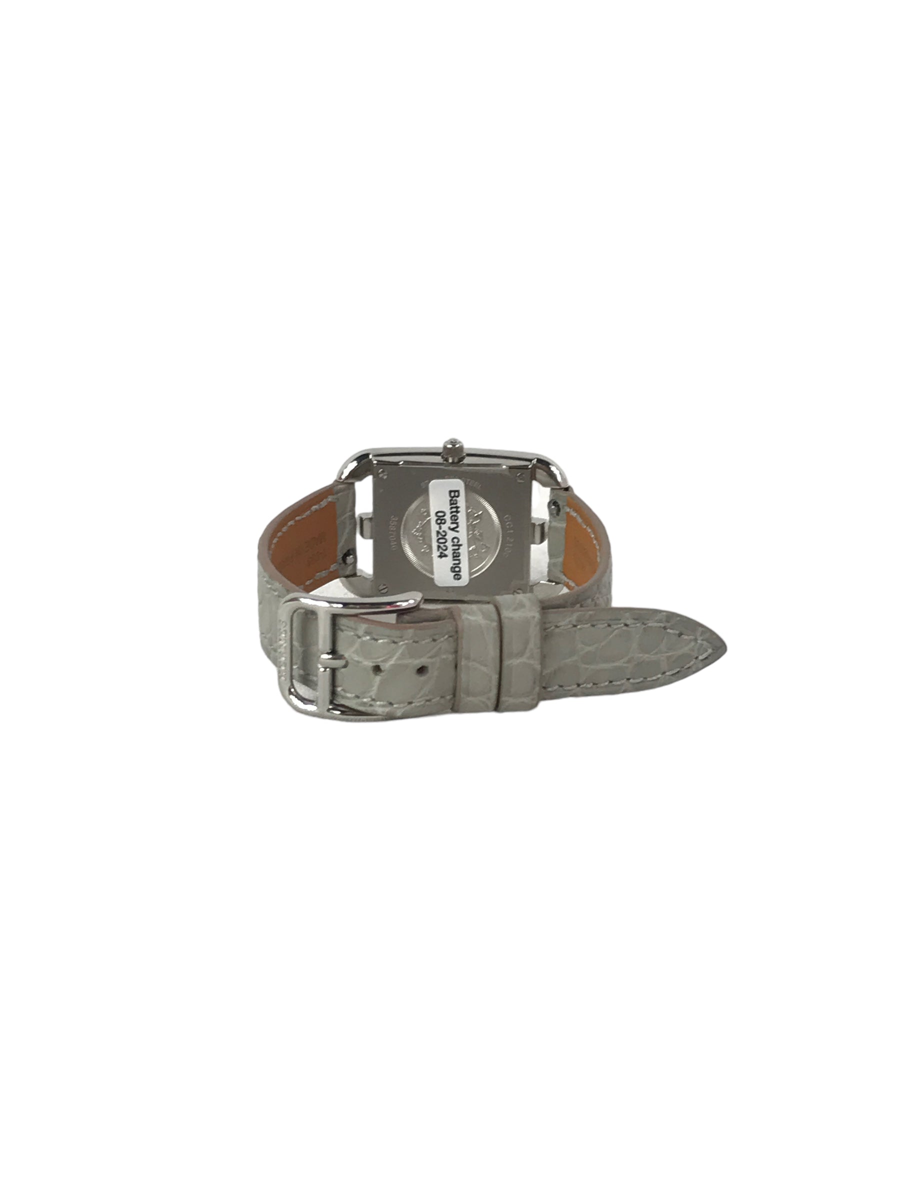 Montre Cap Code Diamond Mother Of Pearl Quartz Watch w/Grey Crocodile Strap