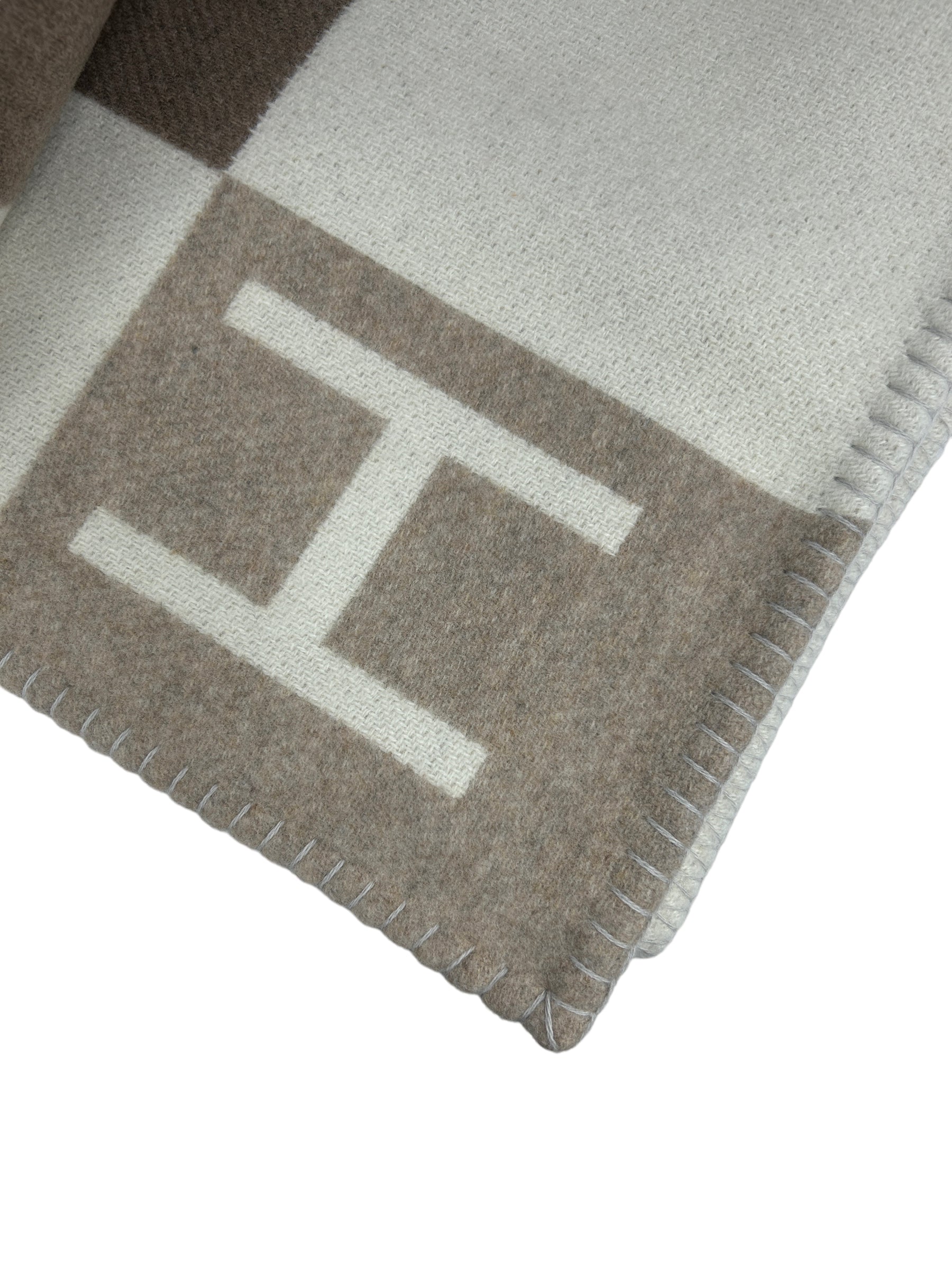 Beige Avalon Vibration Ecru Naturel Merino Wool/ Cashmere Blanket- PENDING