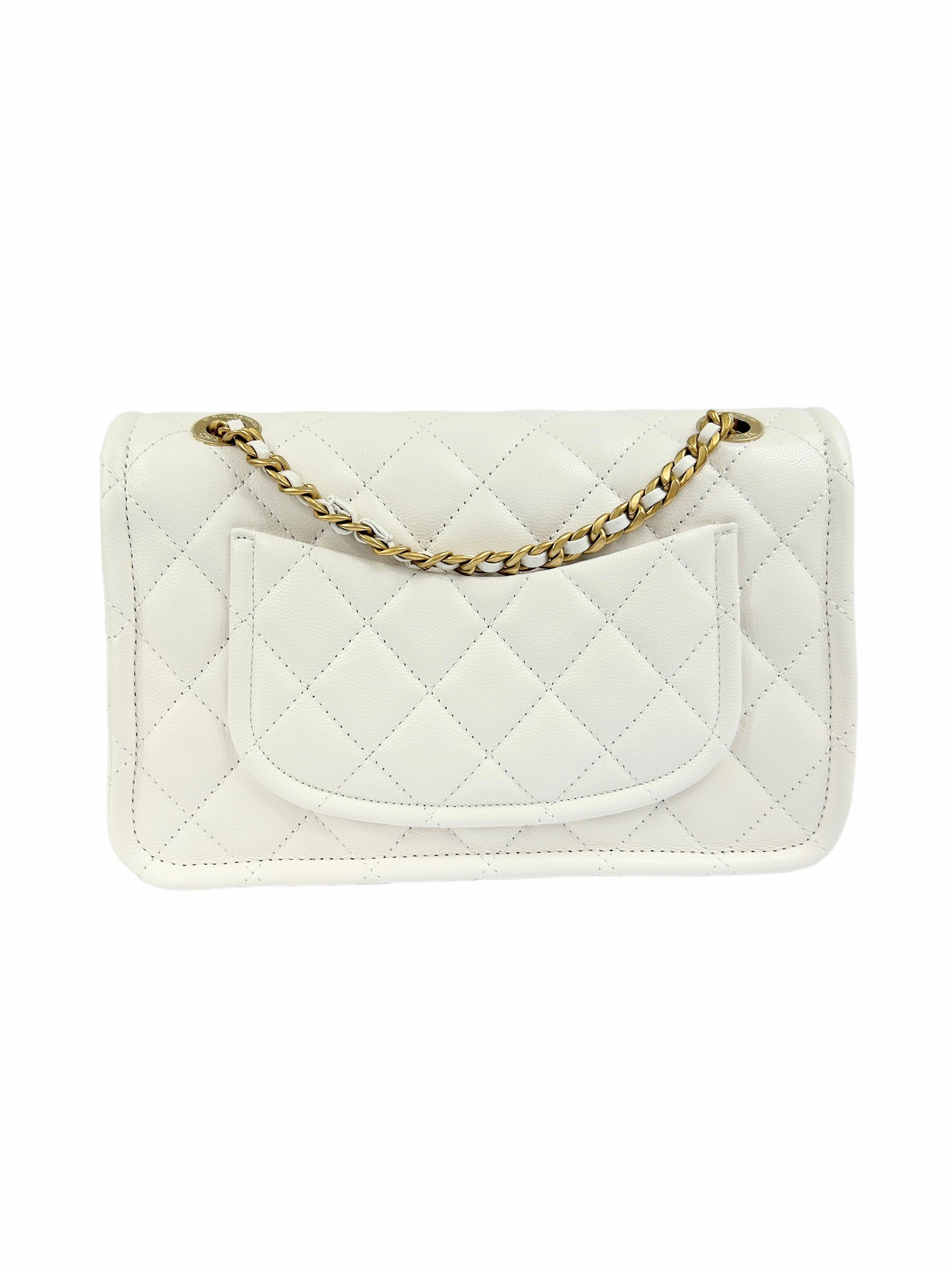 White Caviar CC Timeless Flap Bag w/AGHW