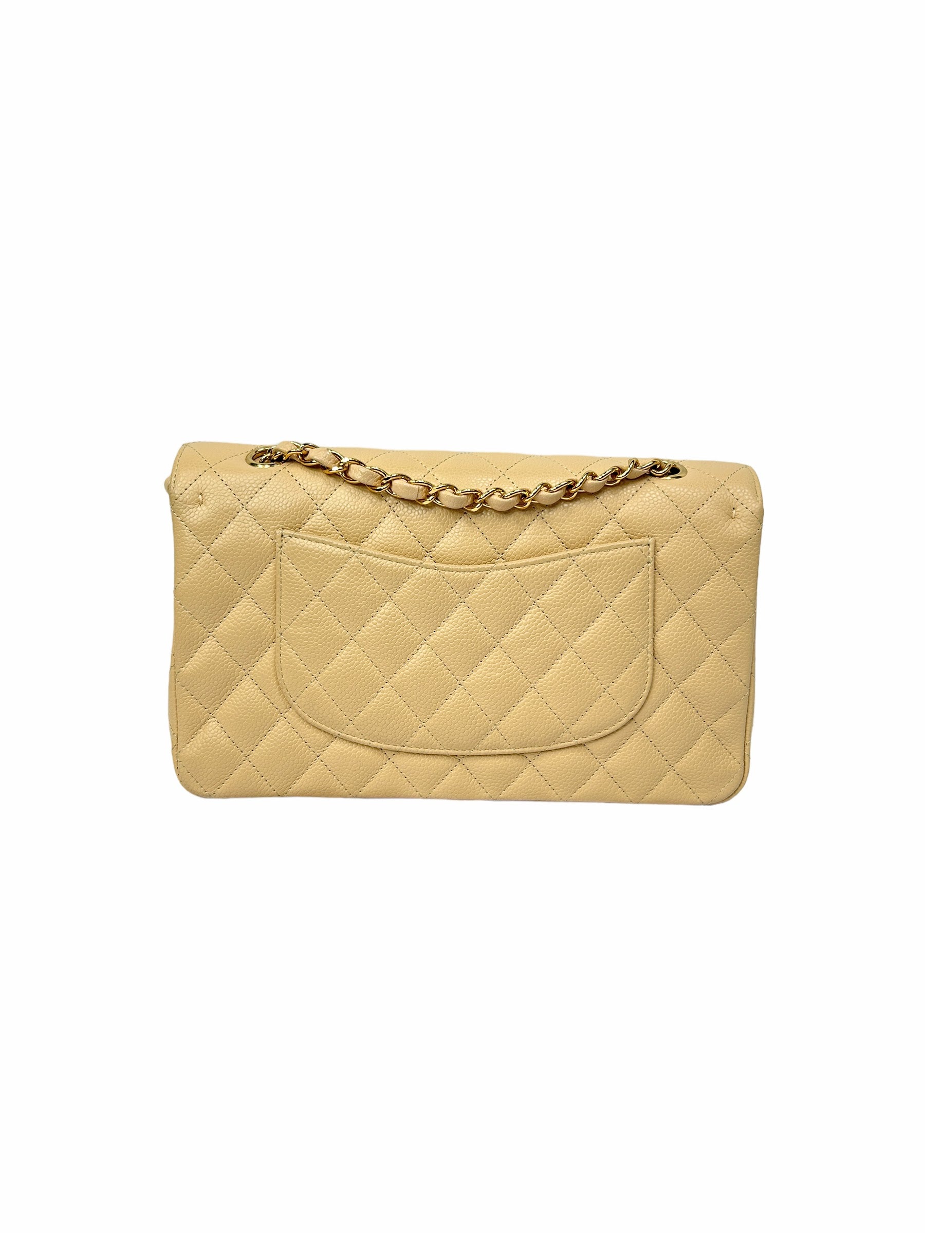 Nude Caviar Quilted Medium Classic Double Flap w/GHW-ON LAYAWAY