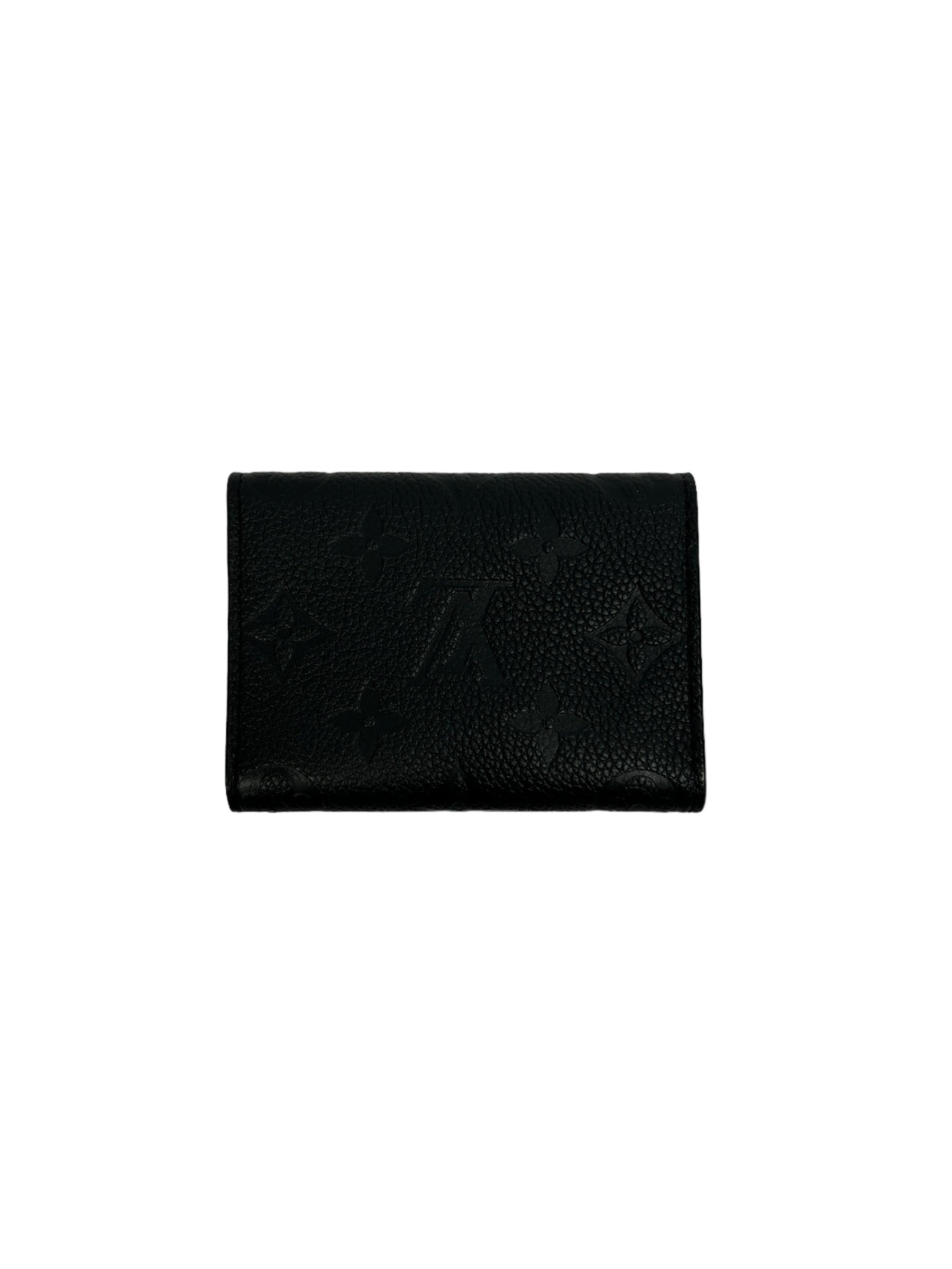 Black Empriente Cowhide Leather Mini Victorine Wallet w/ GHW