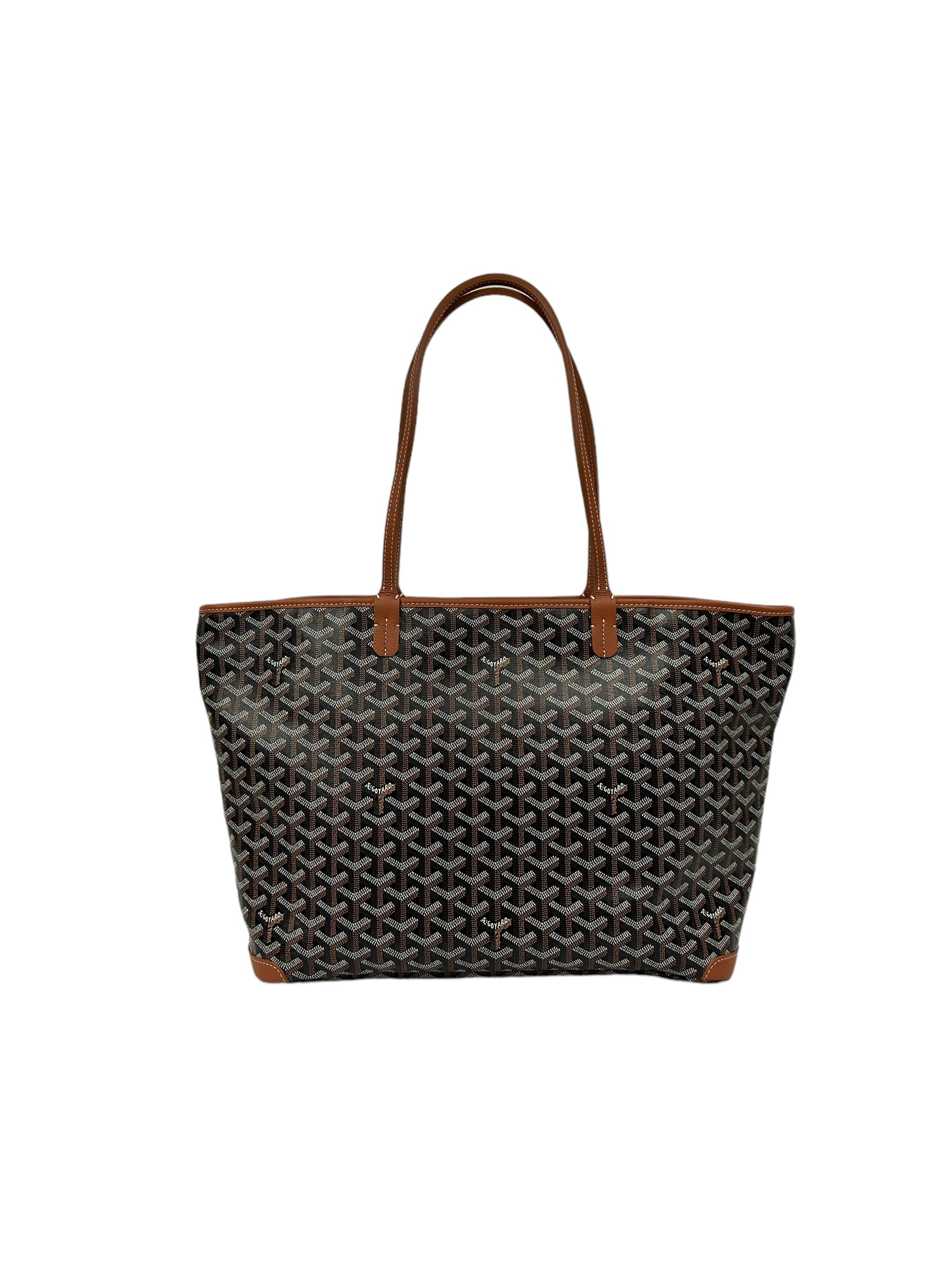 Goyardine Coated Canvas Black/Tan and Chevroches Calfskin leather Artois Tote Bag