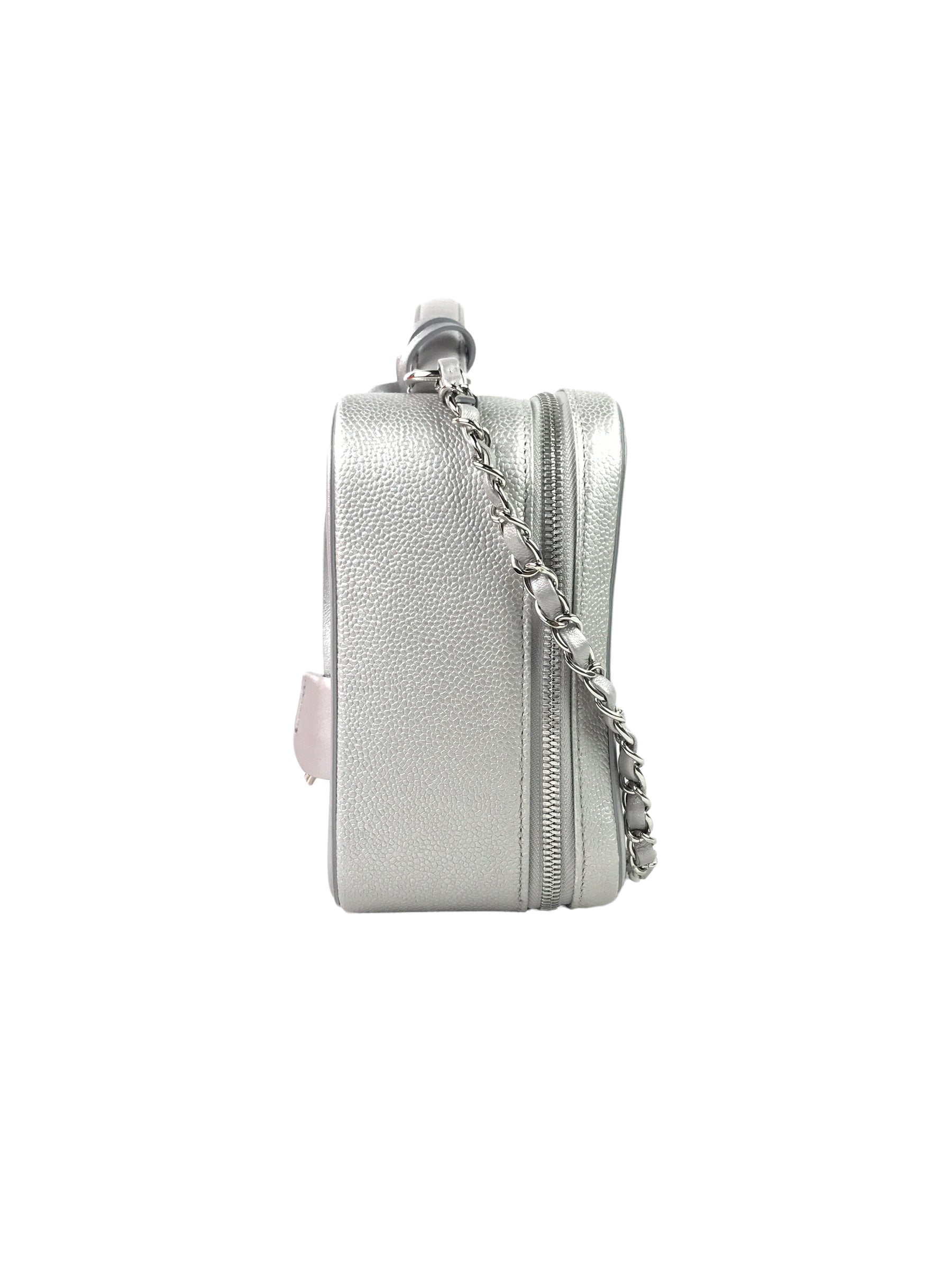 Caviar Silver Large CC Vanity Case Bag W/SHW