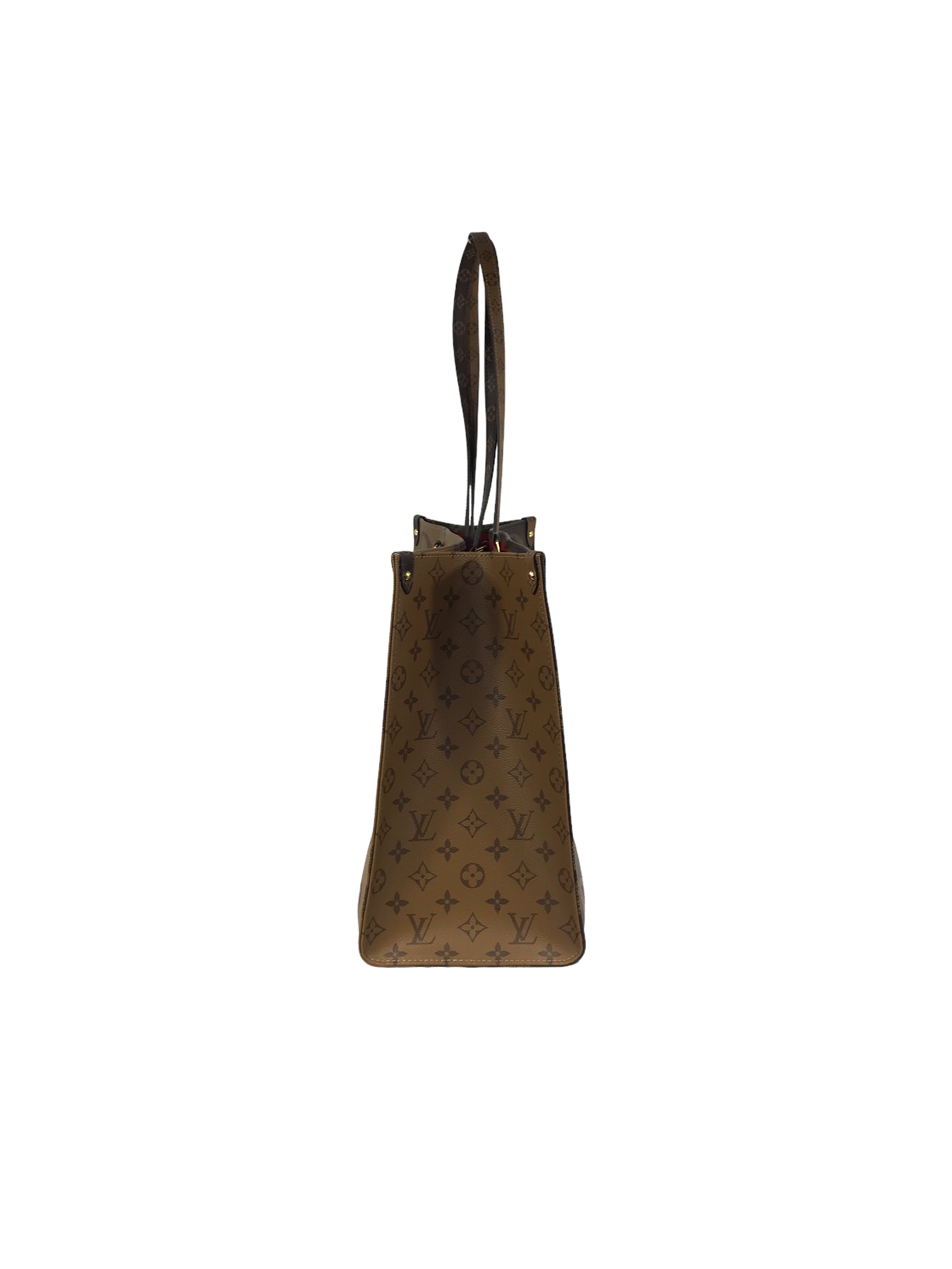 Brown Monogram Reverse Canvas OnTheGo GM Tote Bag W/GHW