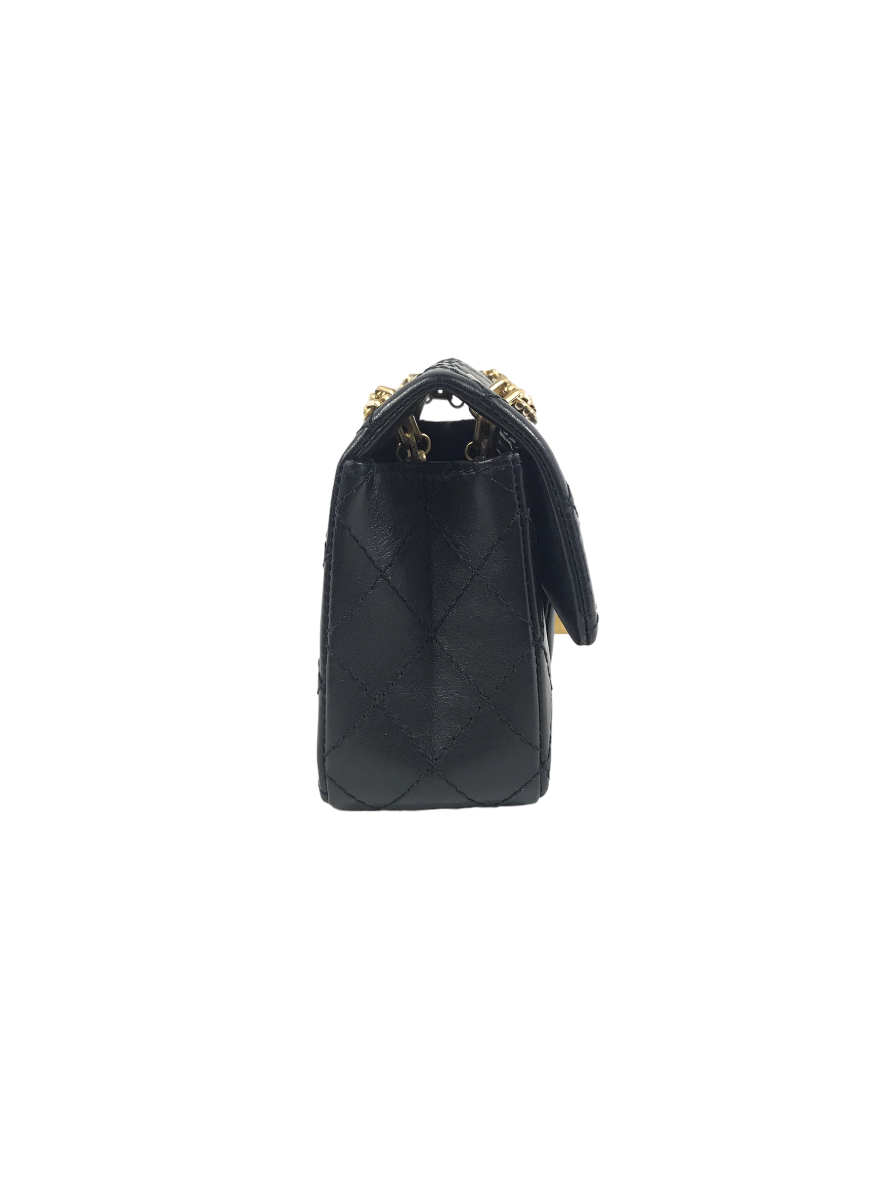 Black Quilted Crinkled Lambskin Reissue Mini 2.55 W/AGHW