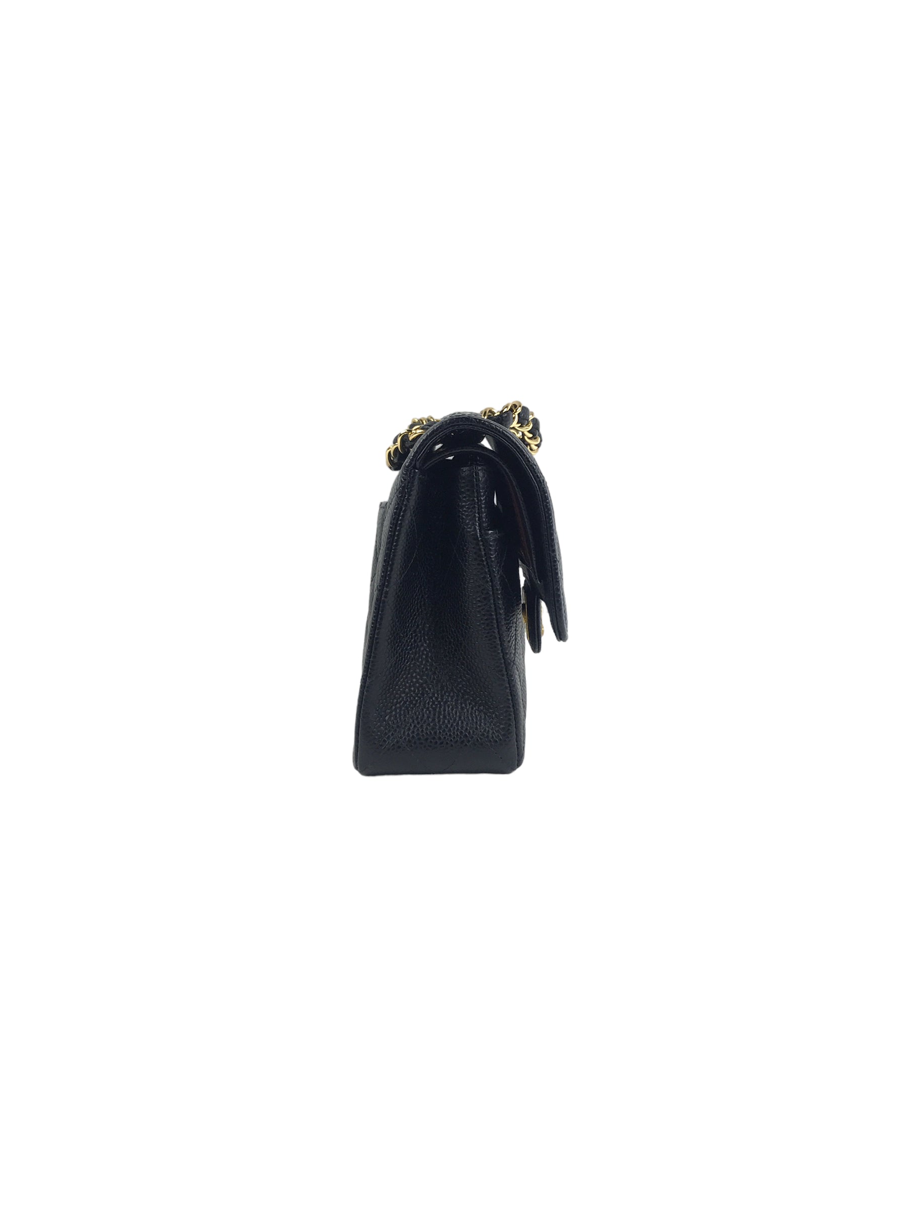 Black Caviar Small Double Flap Classic w/GHW