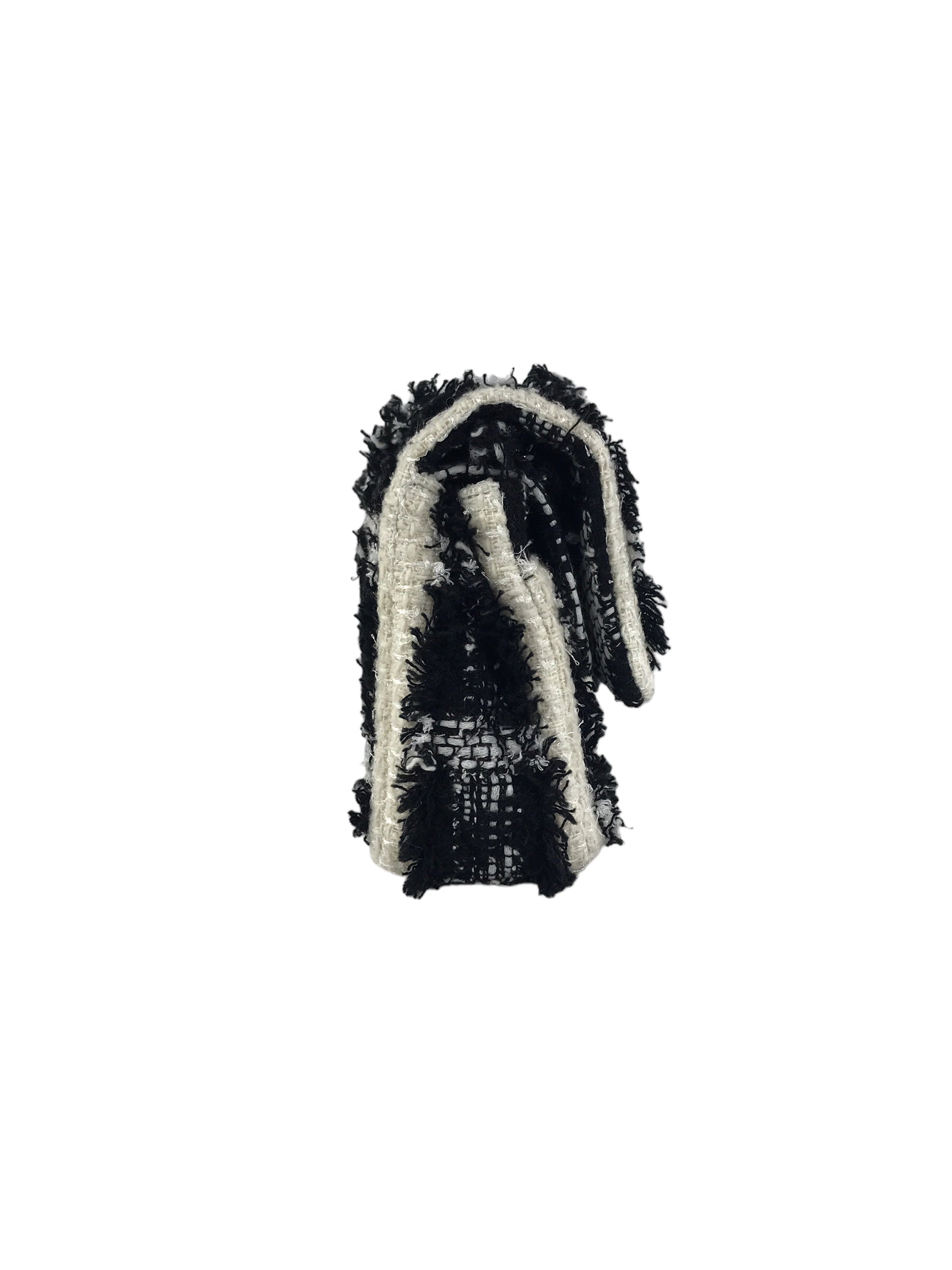 Black/White Tweed Double Flap Medium So Black Bag