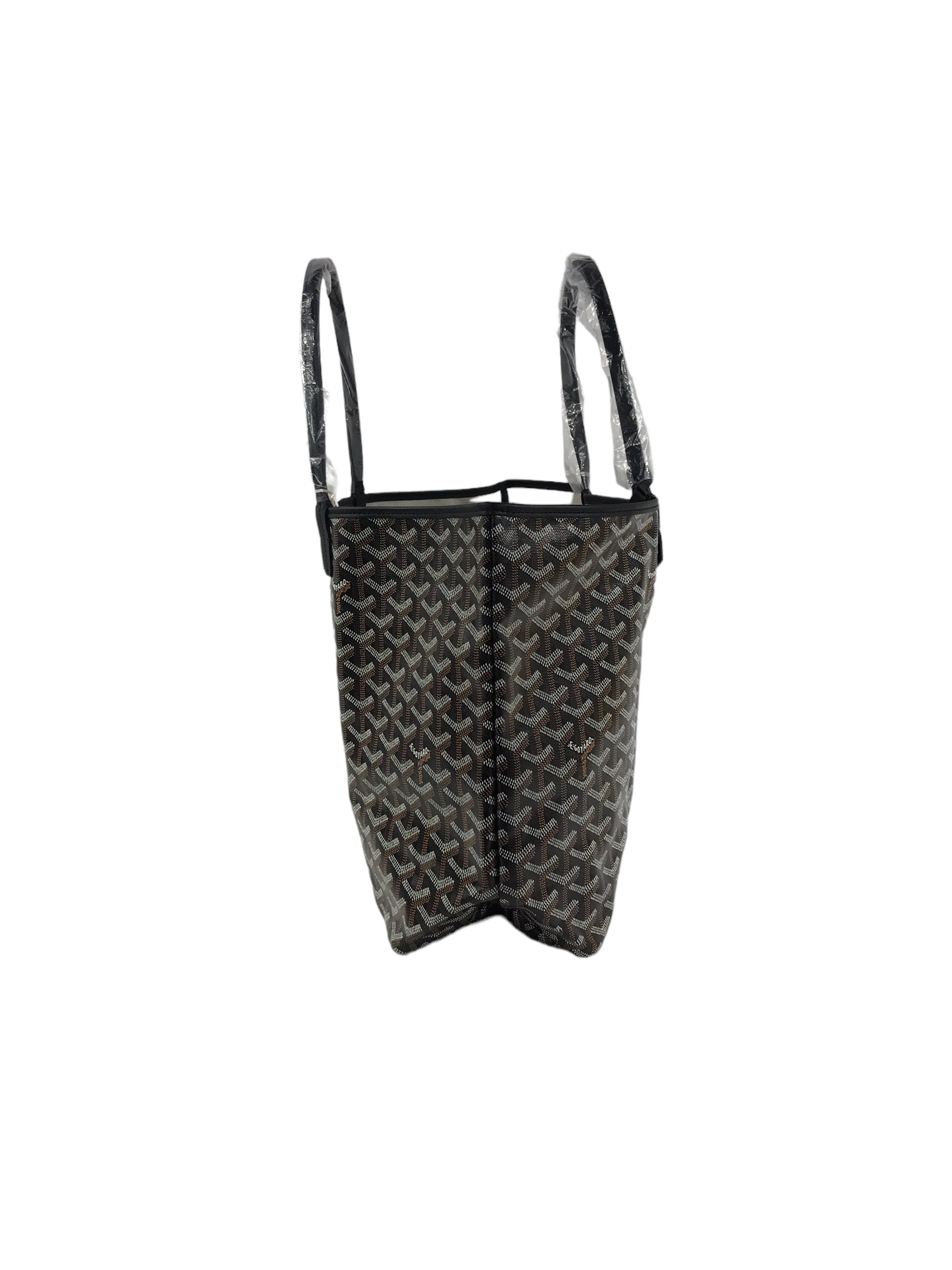 Black St. Louis Coated Canvas PM Shopping Tote