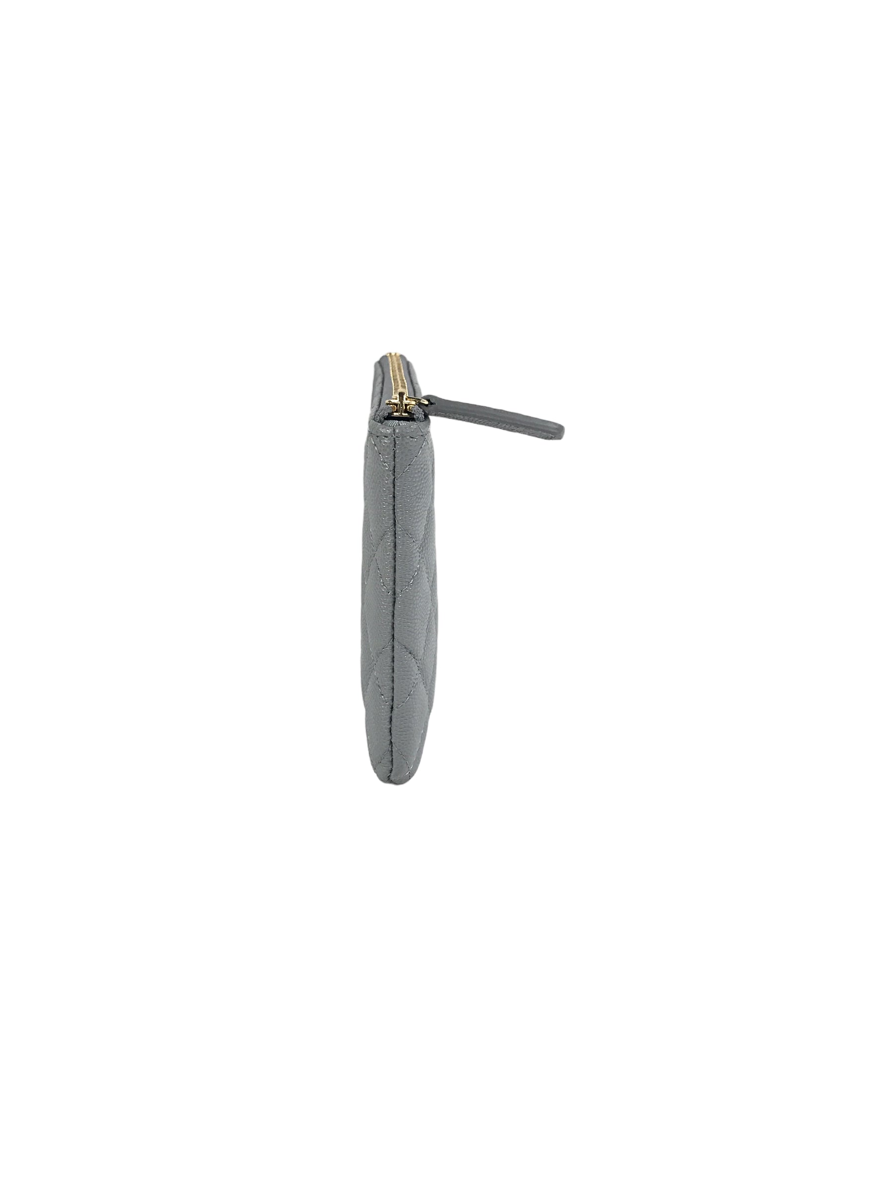 Grey 20C Quilted Caviar O-Pouch W/LGHW