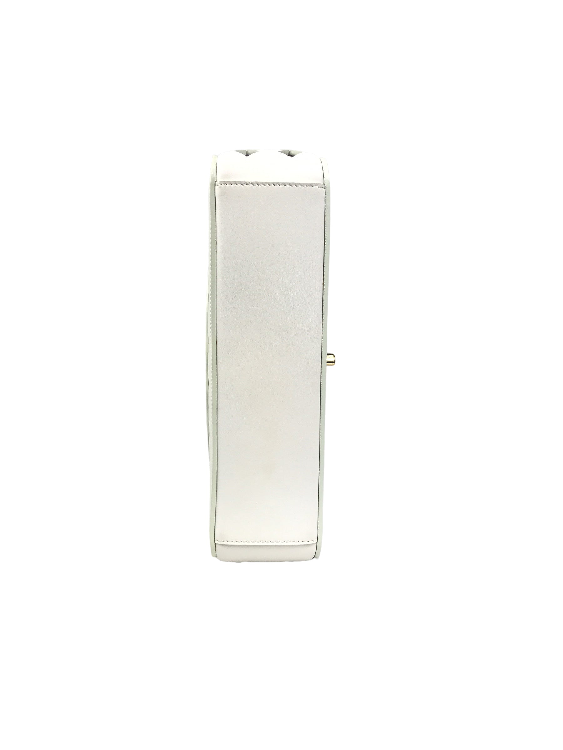 White Leather “See Through” Flap Bag w/GHW