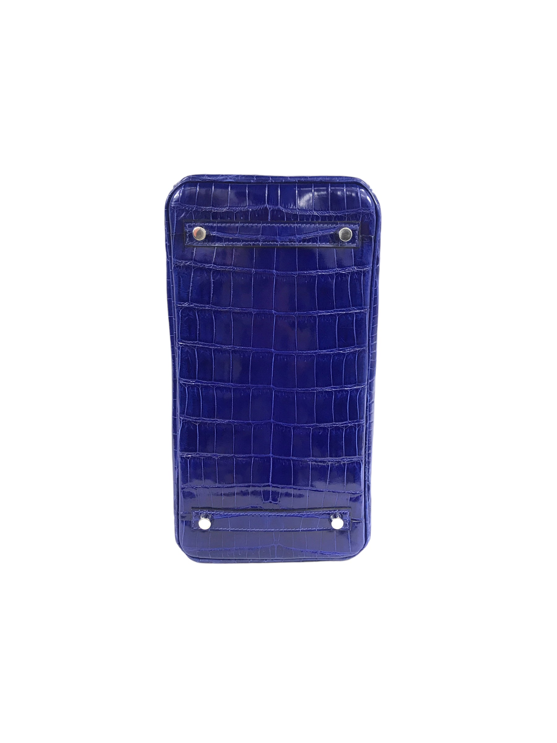 Blue Electric Croc Niloticus Birkin 30 W/ SHW