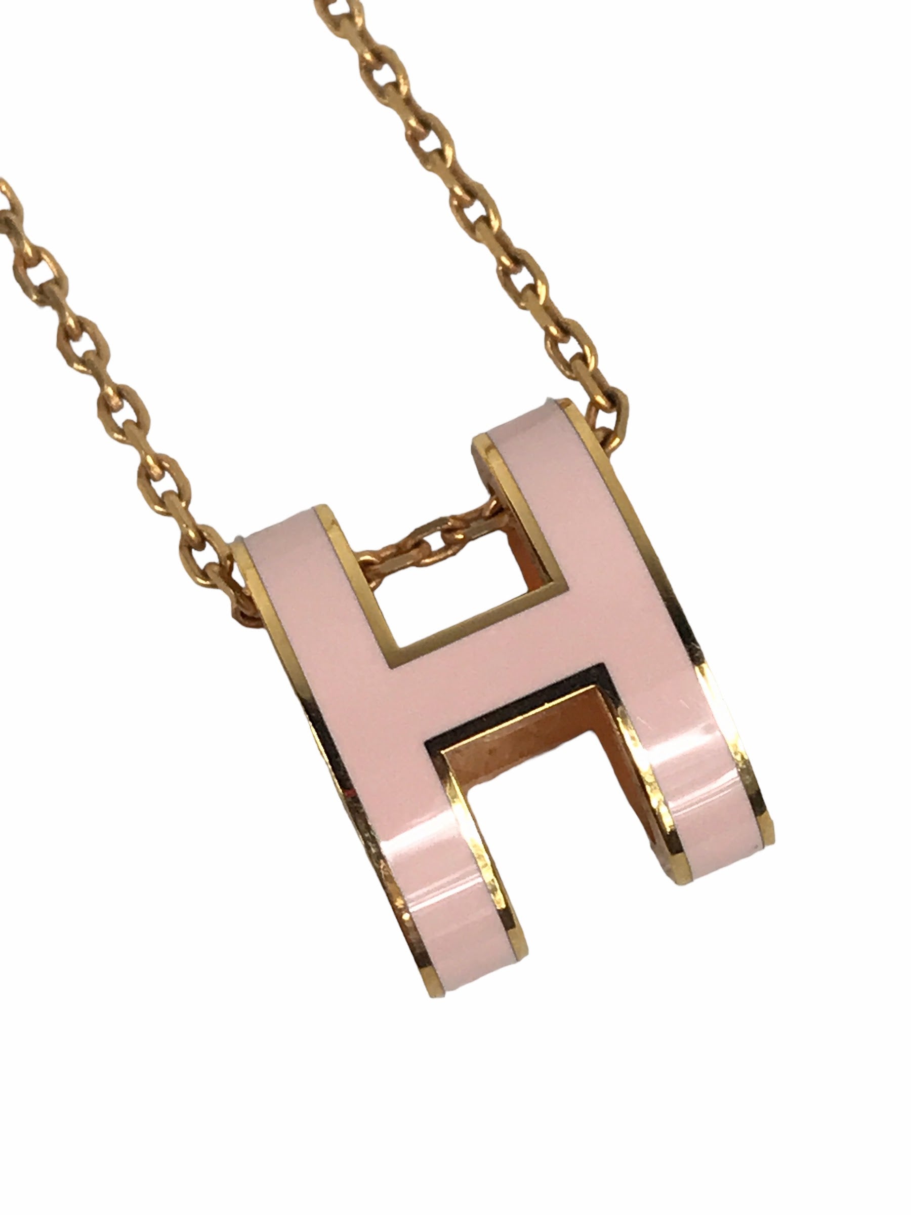 Rose Dragee Enamel H Pop Rose Gold Necklace