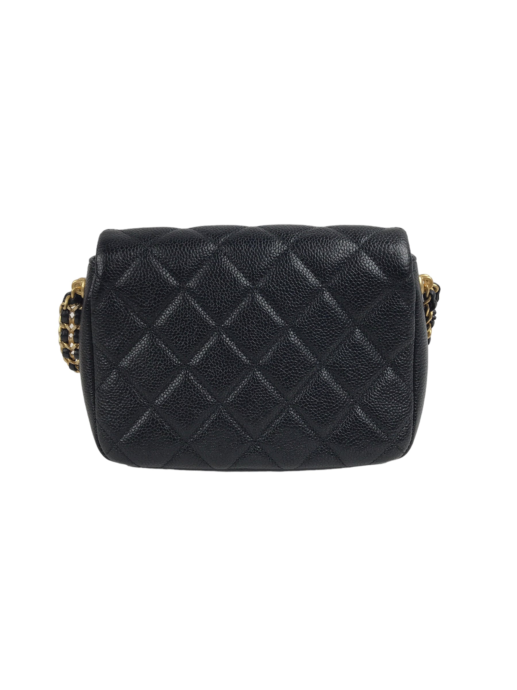 Black Caviar Quilted Mini Medallion Single Flap w/AGHW- ON LAYAWAY
