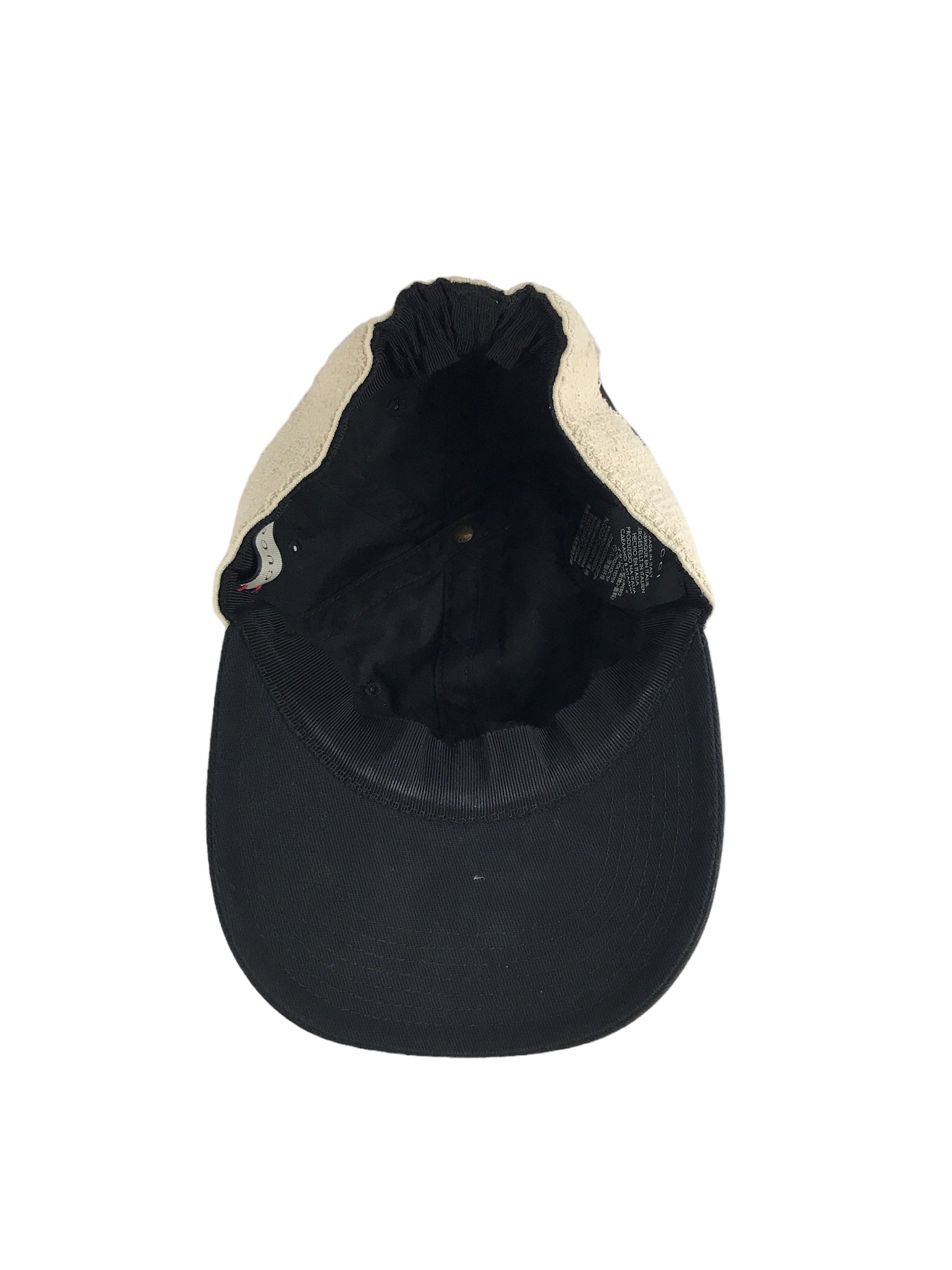 Black Cotton Logo Print Baseball Cap