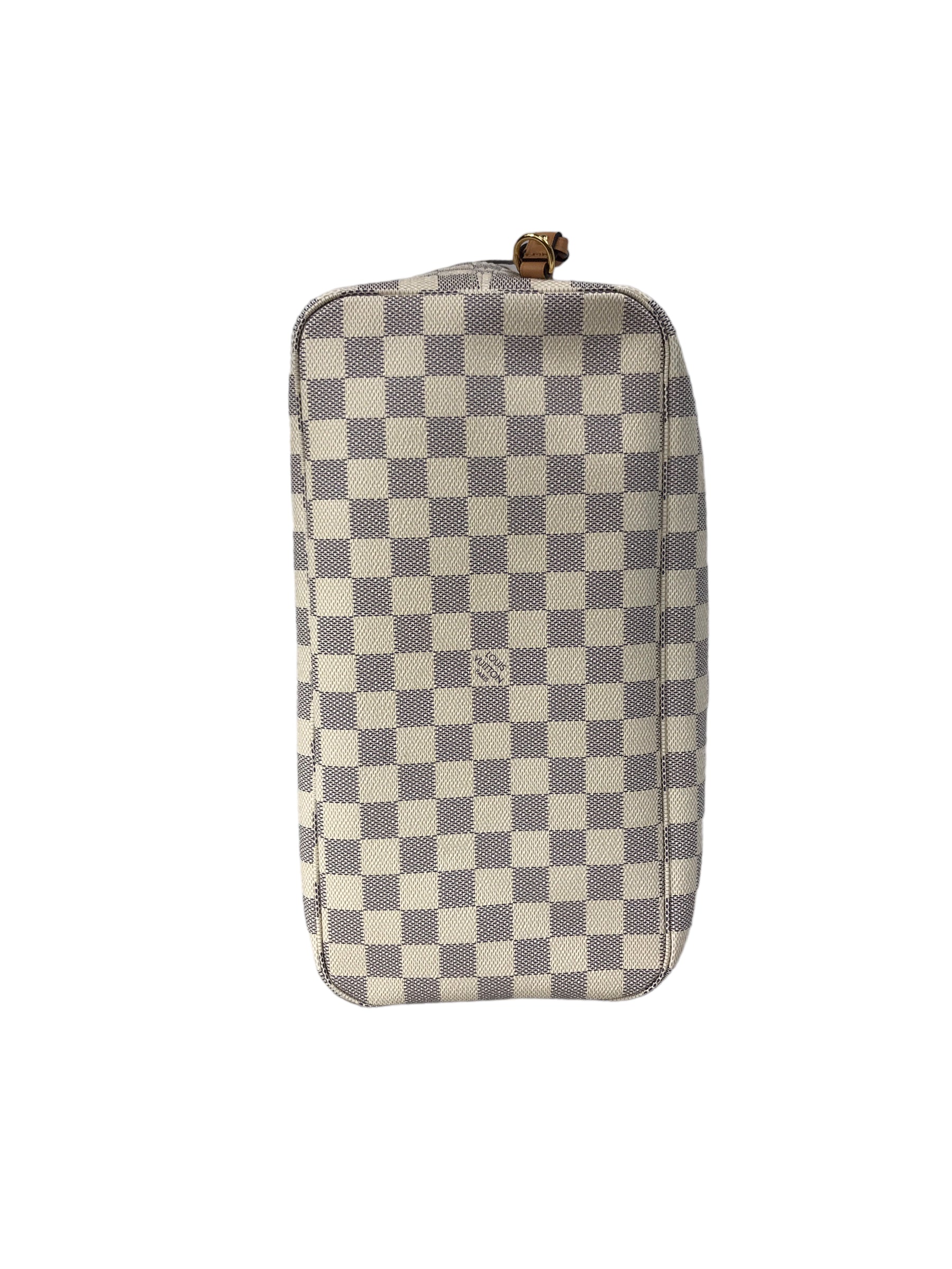 Monogram Coated Canvas Damier Azur Braided Rose Neverfull MM w/GHW